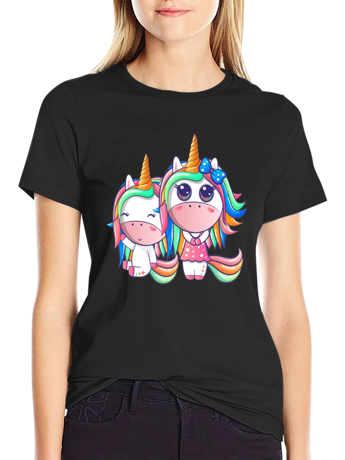 Cute Unicorns Black T-Shirt
