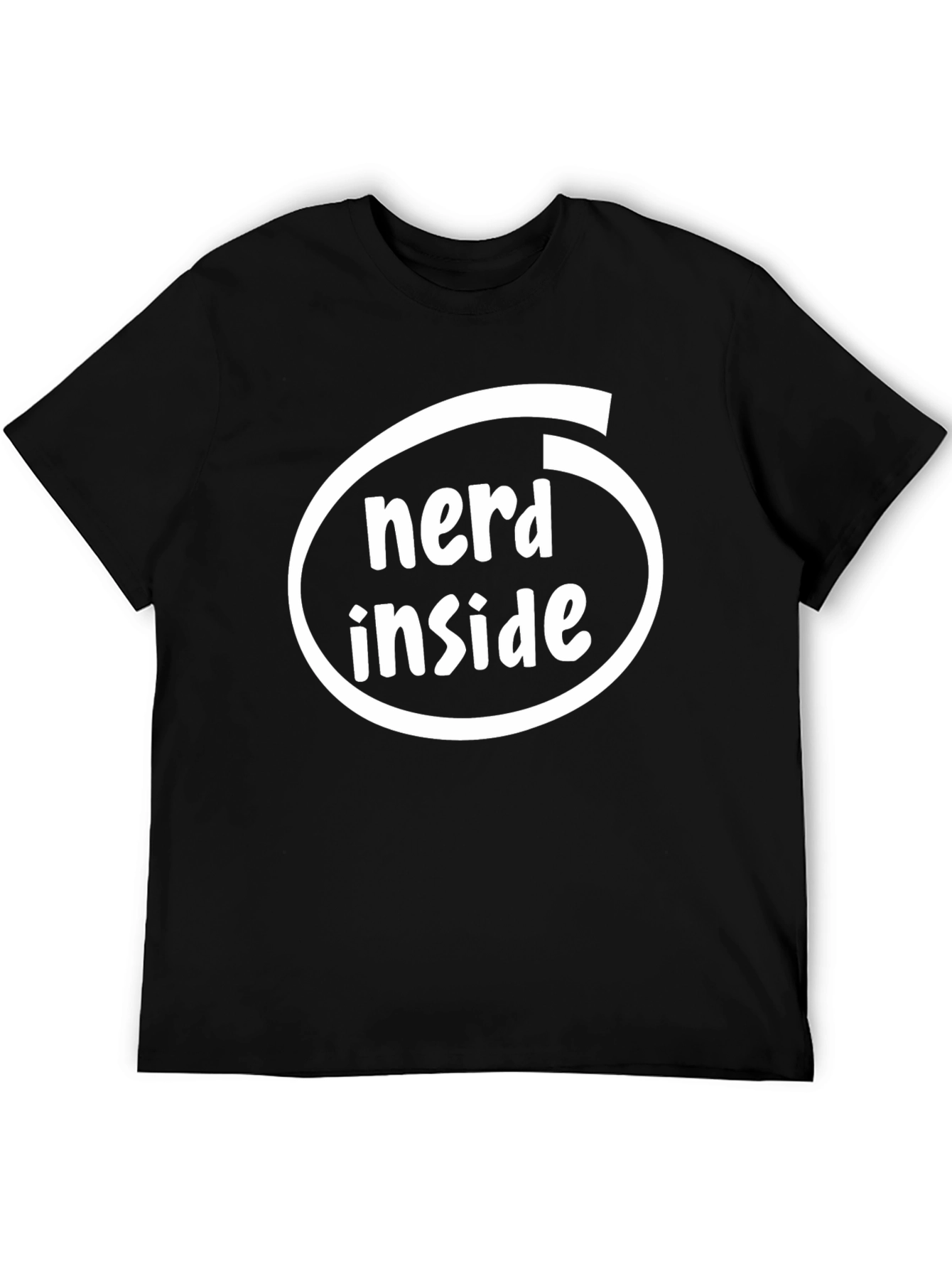 Nerd Inside Black Cotton T-Shirt Geek Humor