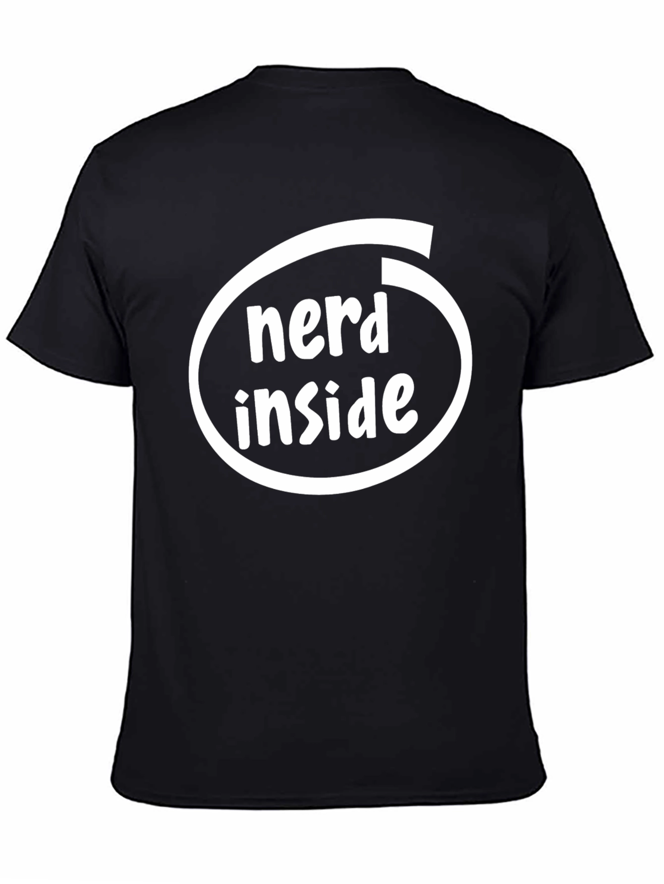 Nerd Inside Black Cotton T-Shirt Geek Humor