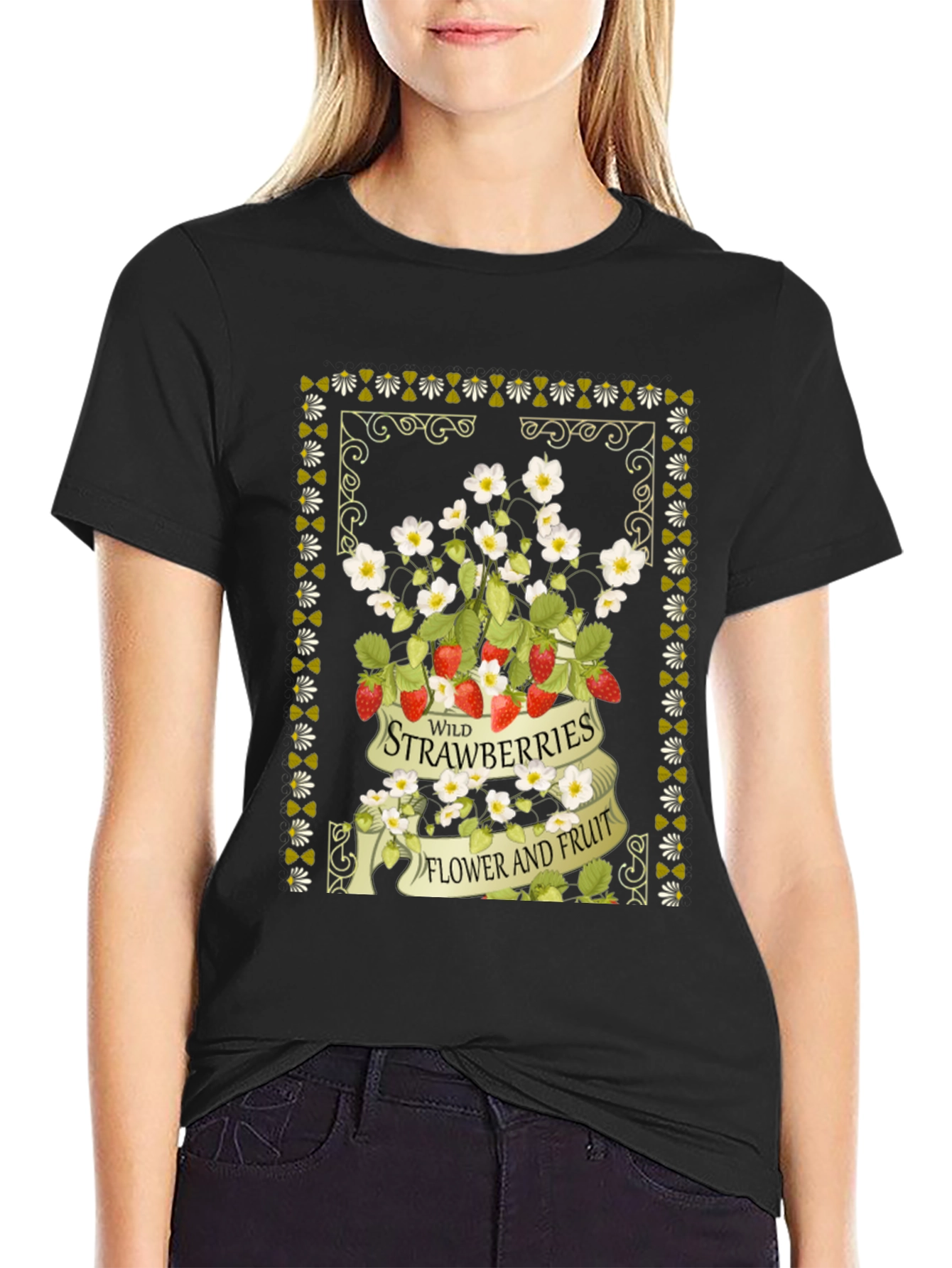 Wild Strawberries Graphic Print Tee