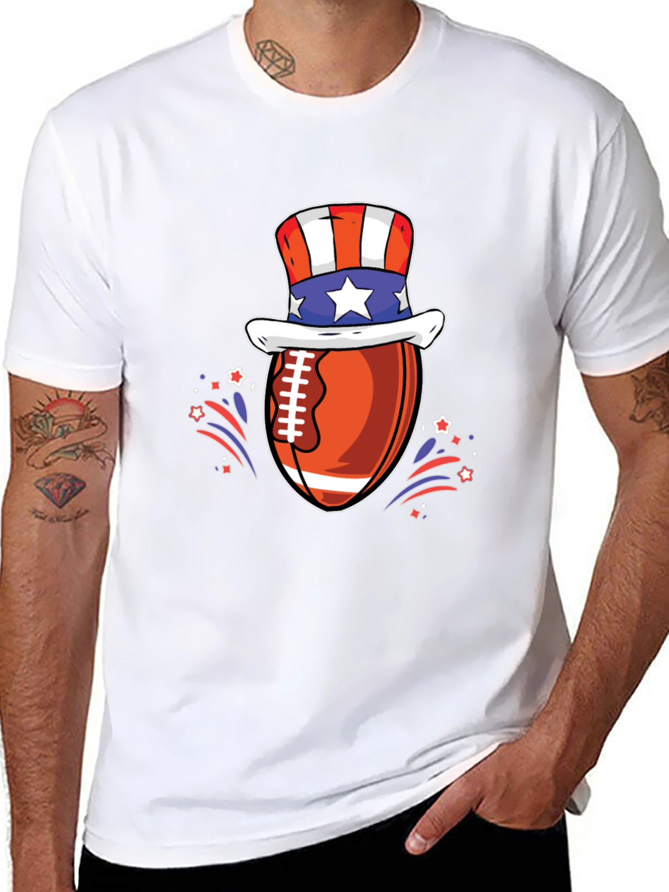 Patriotic Football T-Shirt - USA Pride!