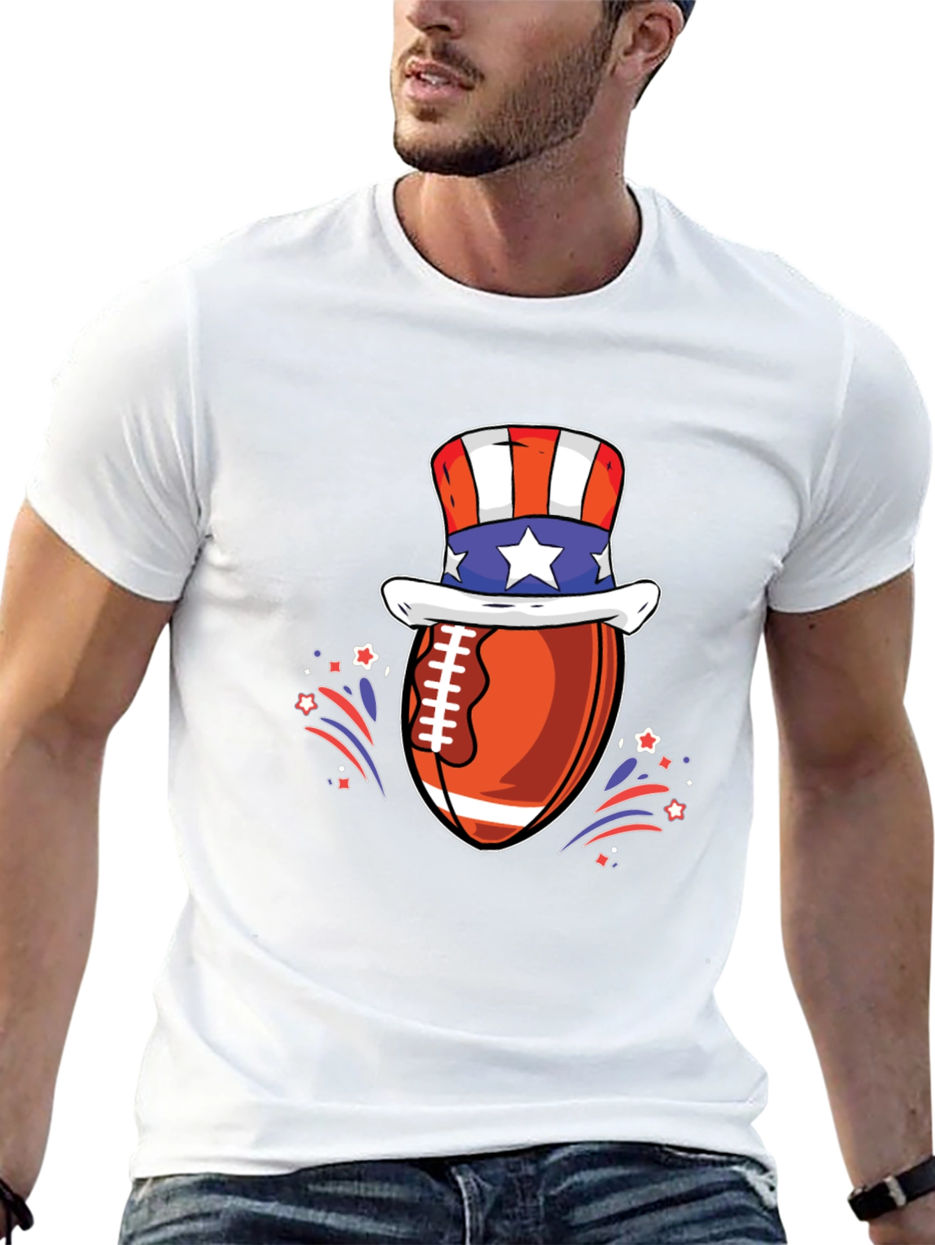 Patriotic Football T-Shirt - USA Pride!