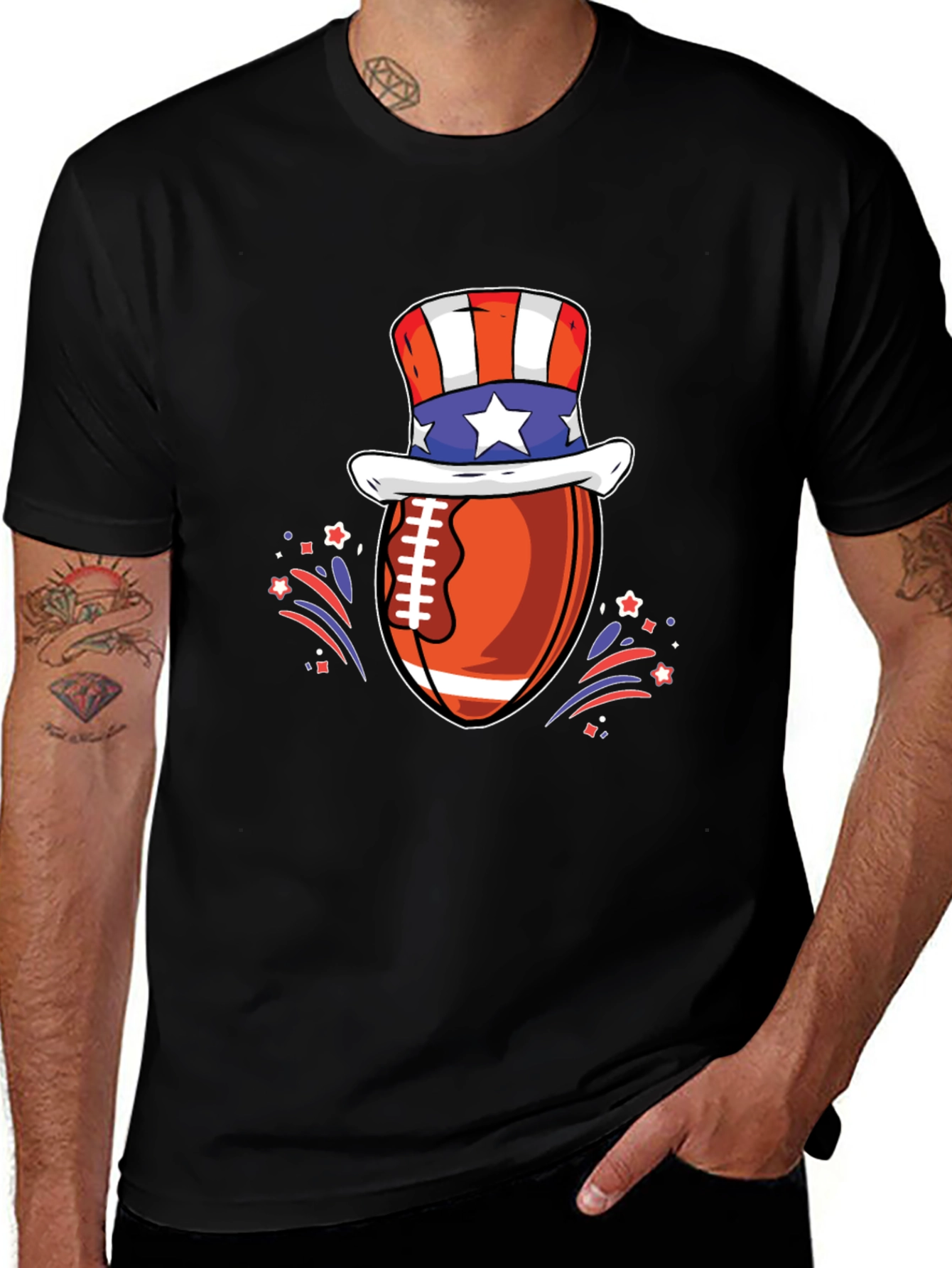 Patriotic Football T-Shirt - USA Pride!