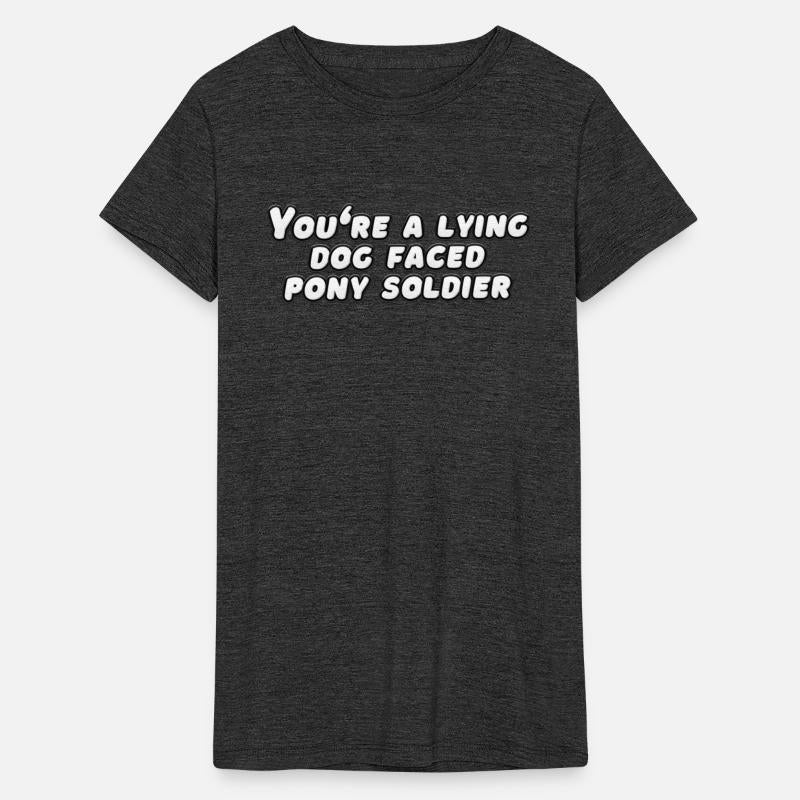 Lying dog faced pony solider