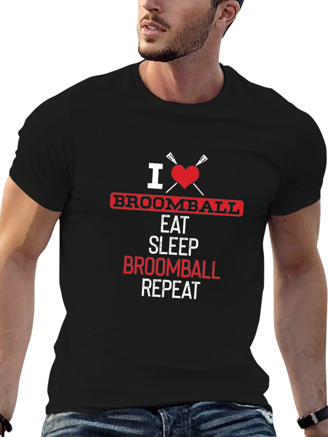 I Love Broomball Graphic T-Shirt