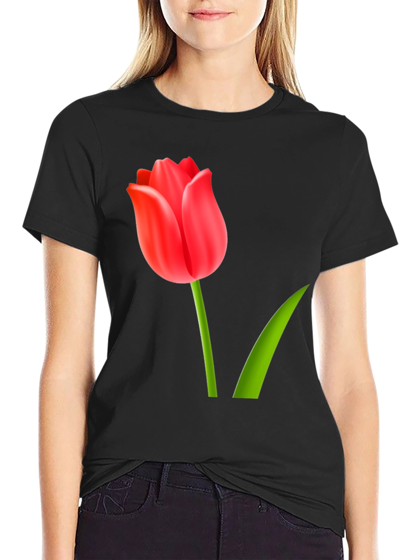 Tulip Graphic Tee - Stylish Floral T-Shirt