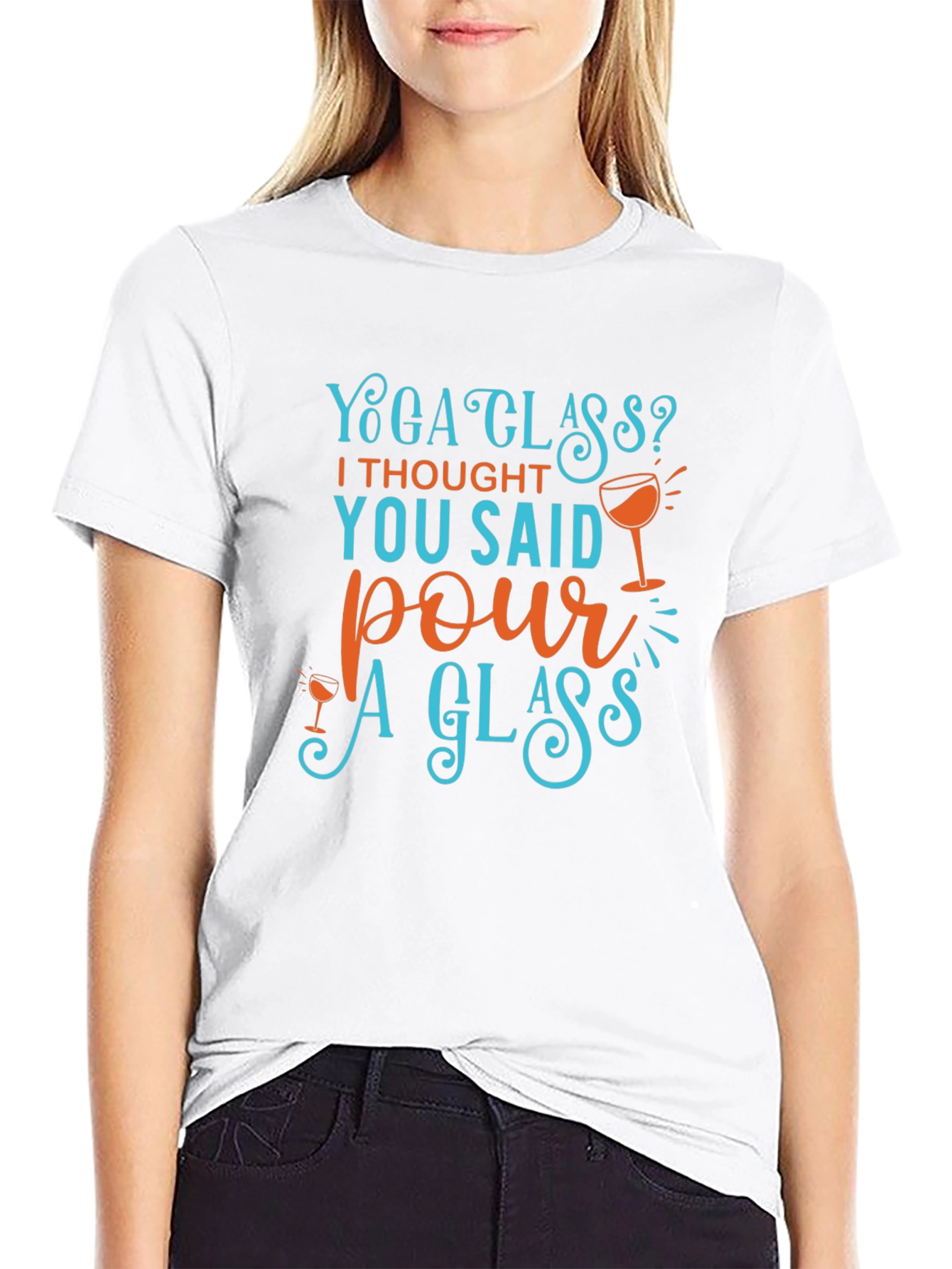 Yoga Glass? Funny Wine Lover T-Shirt