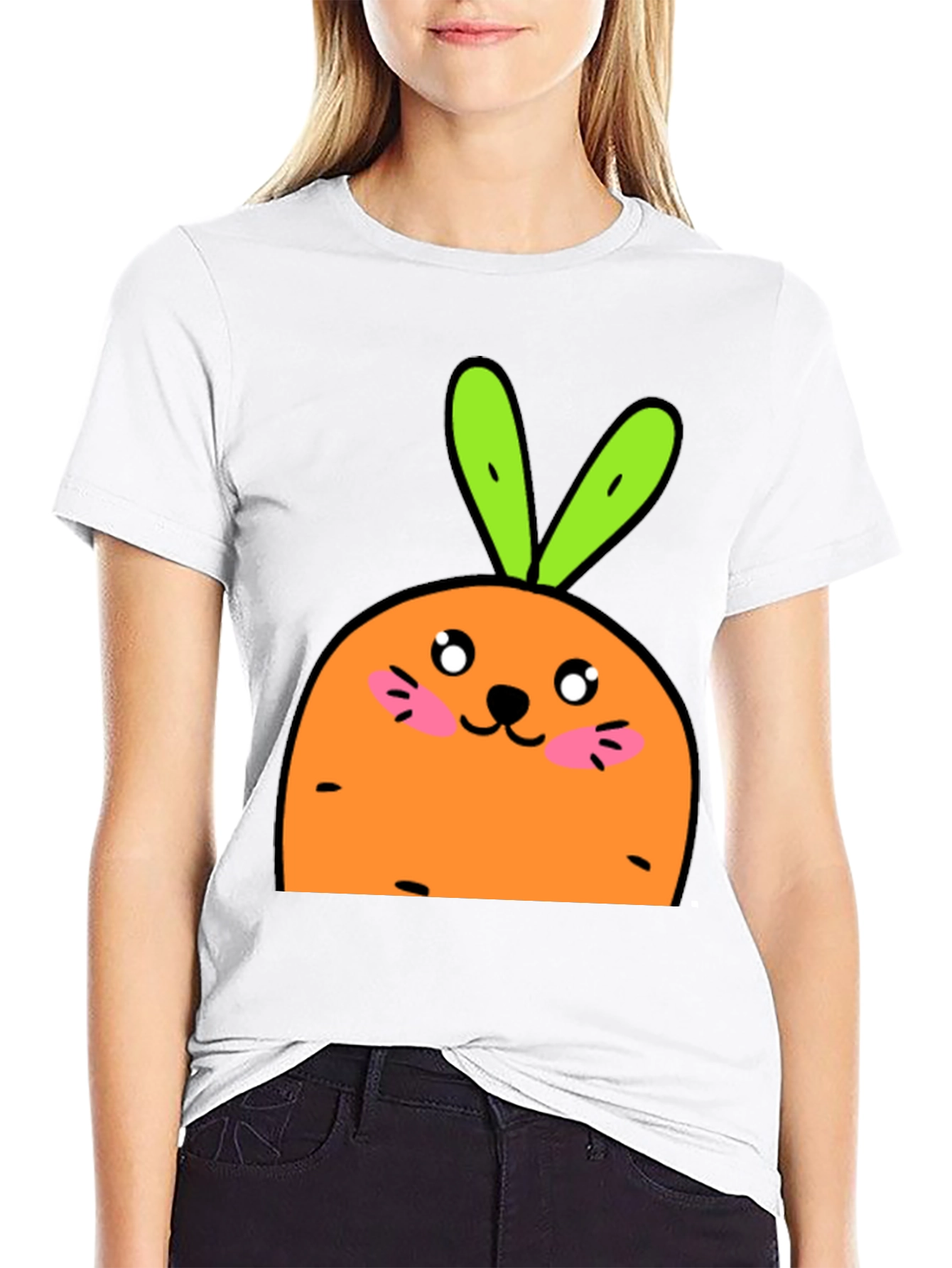 Cute Carrot Bunny Graphic T-Shirt