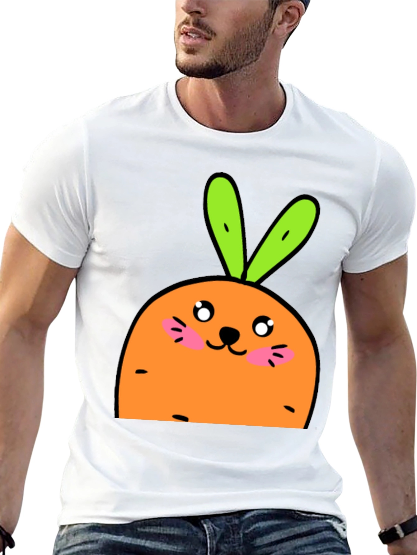 Cute Carrot Bunny Graphic T-Shirt
