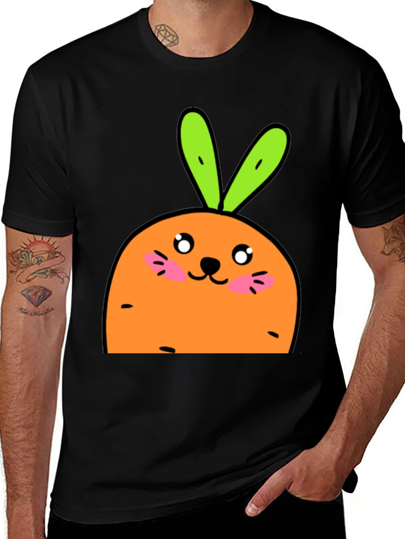 Cute Carrot Bunny Graphic T-Shirt