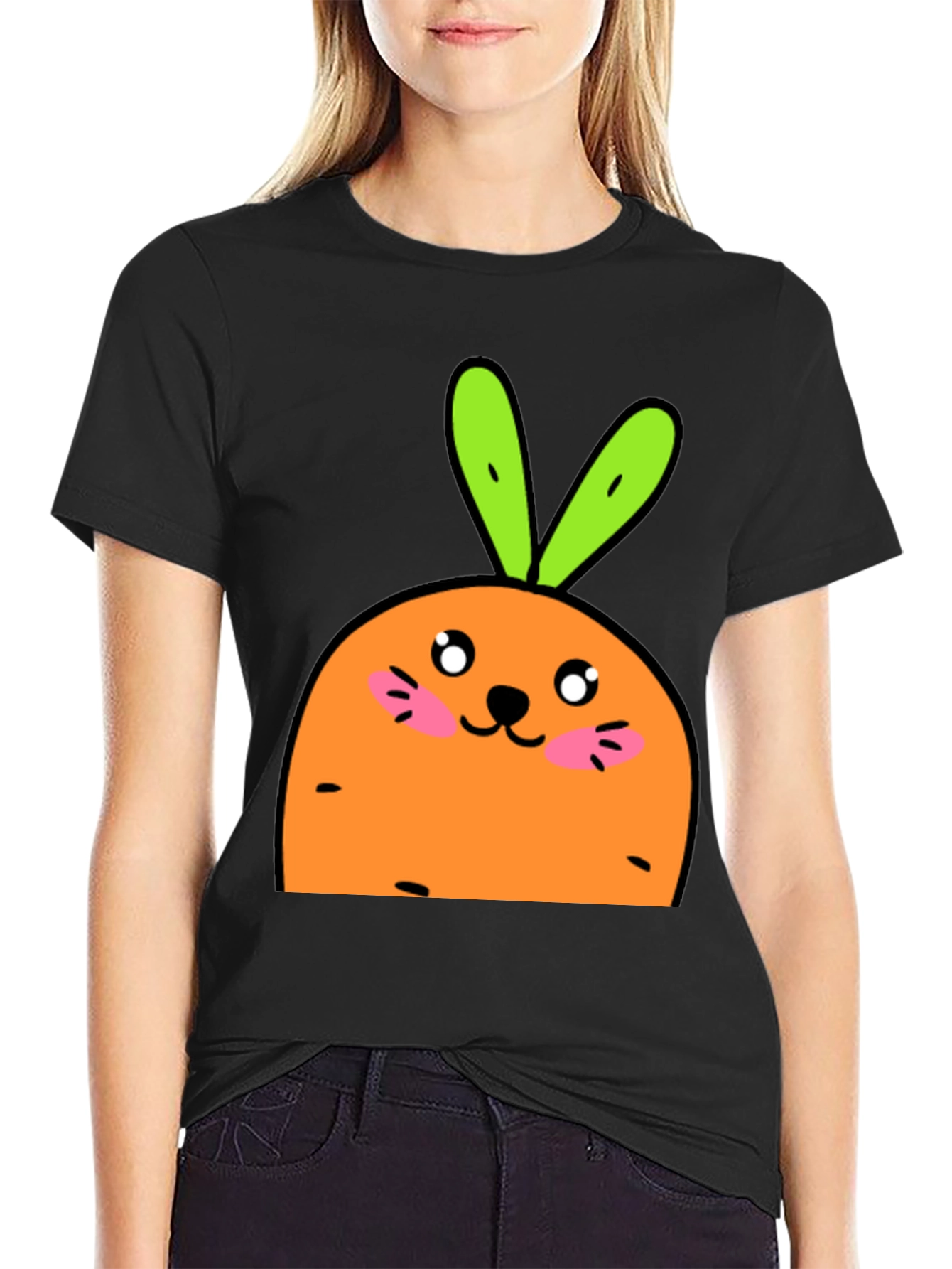 Cute Carrot Bunny Graphic T-Shirt