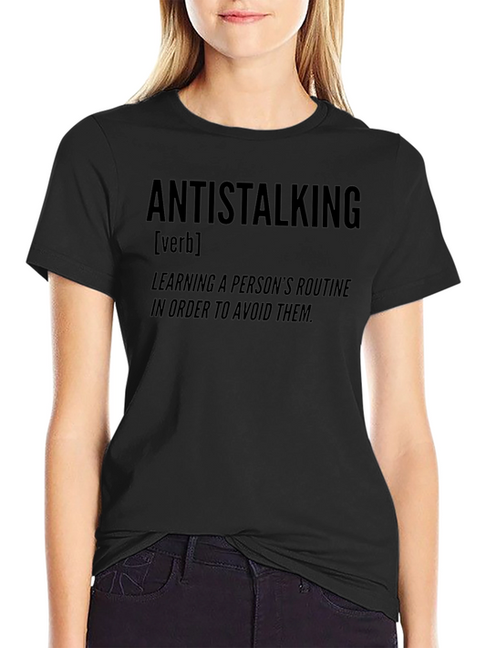 Antistalking Verb Definition Graphic Tee - Black