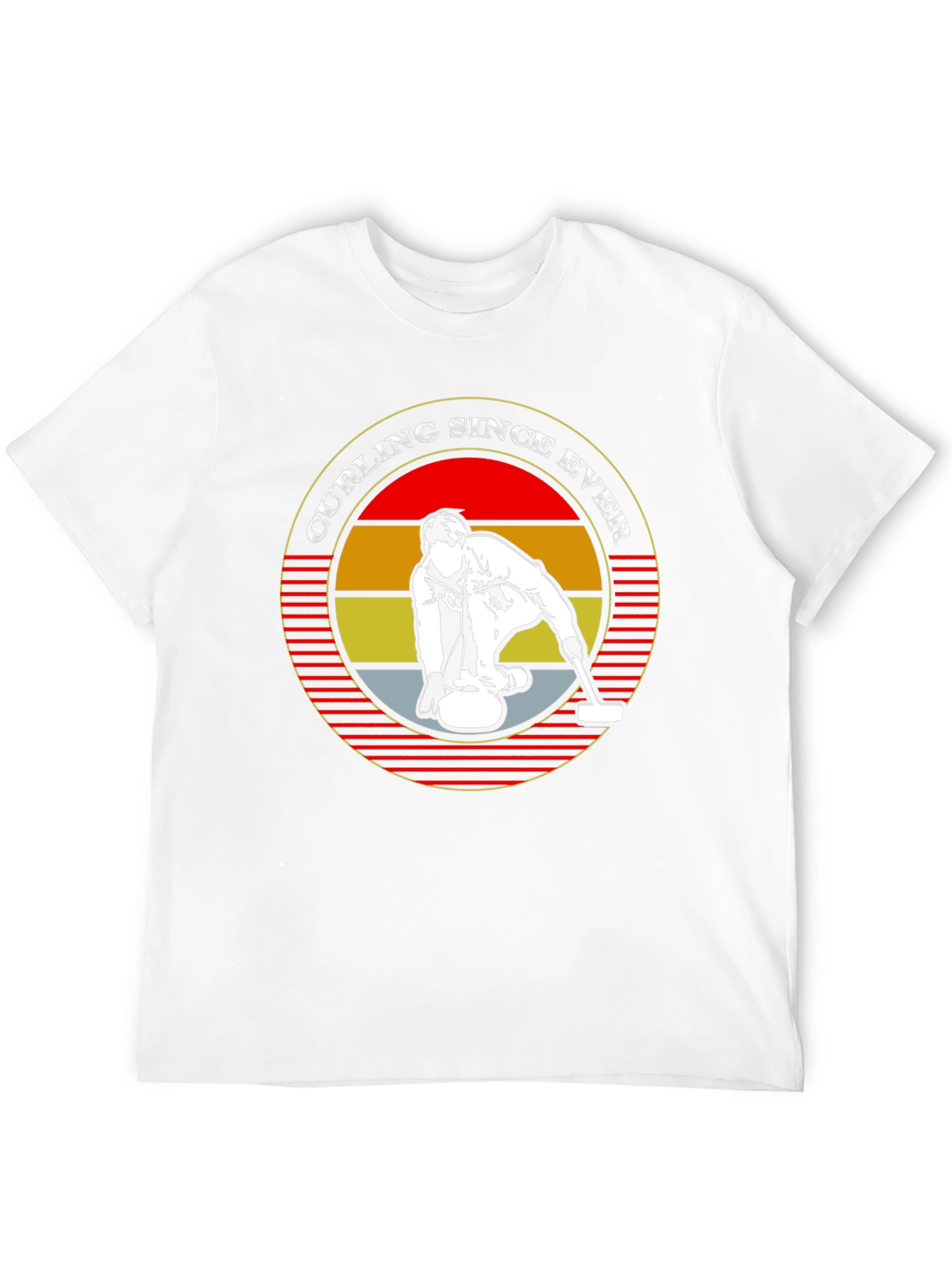 Curling Since Ever Black Graphic T-Shirt