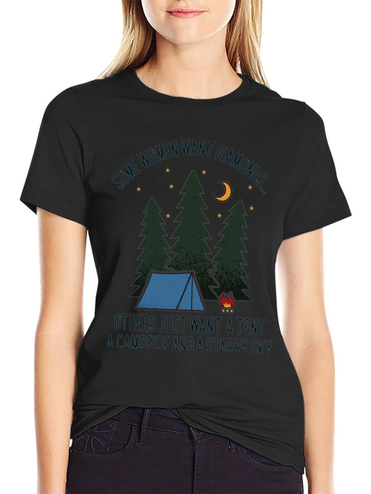 Camping Tent Starry Sky Graphic Tee