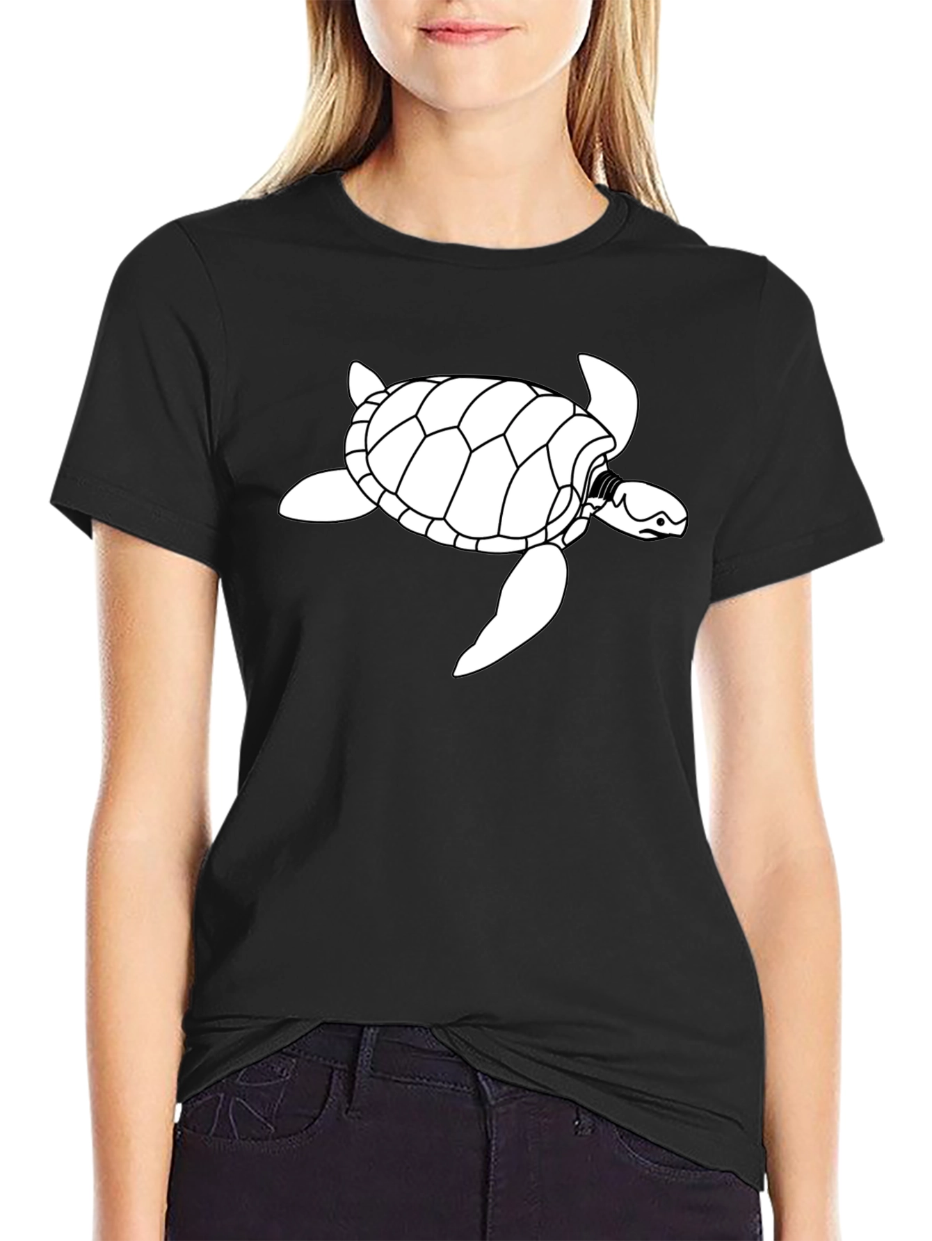 Black Turtle Graphic Tee - Casual Comfort