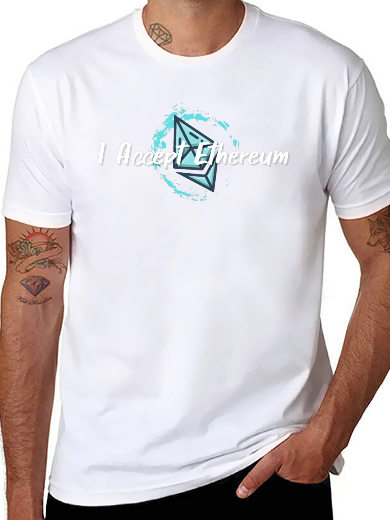 I Accept Ethereum Crypto T-Shirt - Black