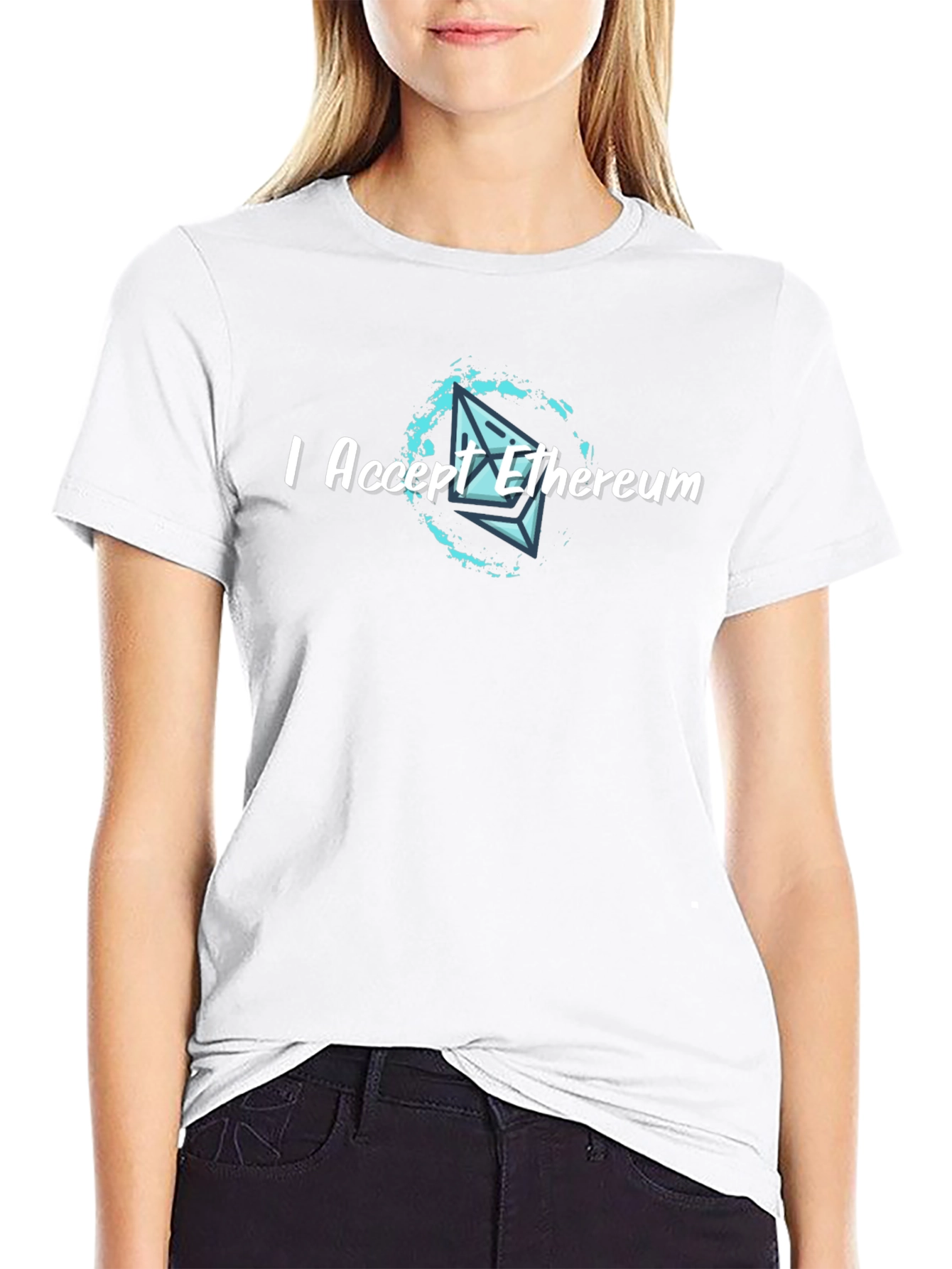 I Accept Ethereum Crypto T-Shirt - Black