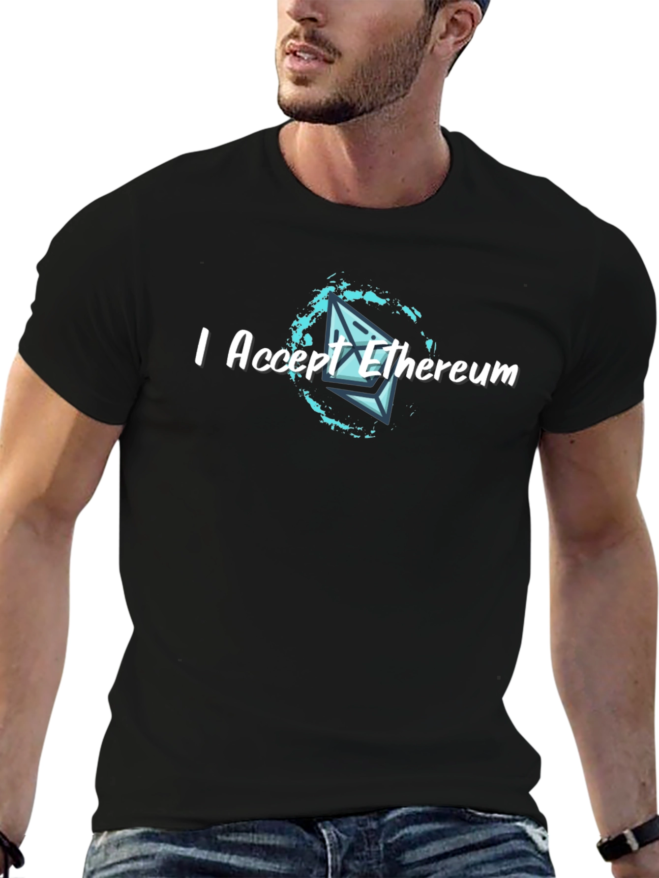 I Accept Ethereum Crypto T-Shirt - Black