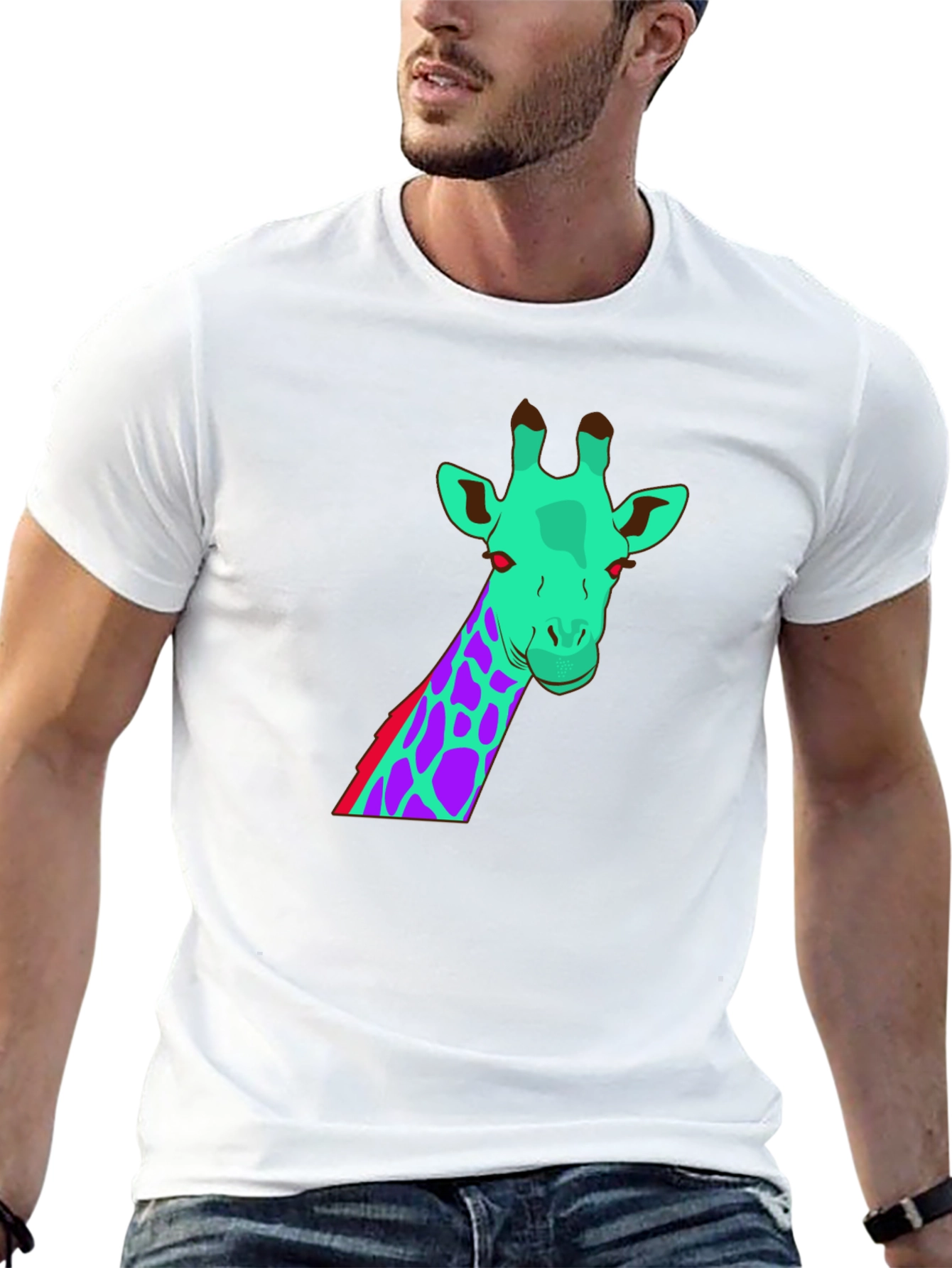 Funky Giraffe Graphic Tee - Unique Design
