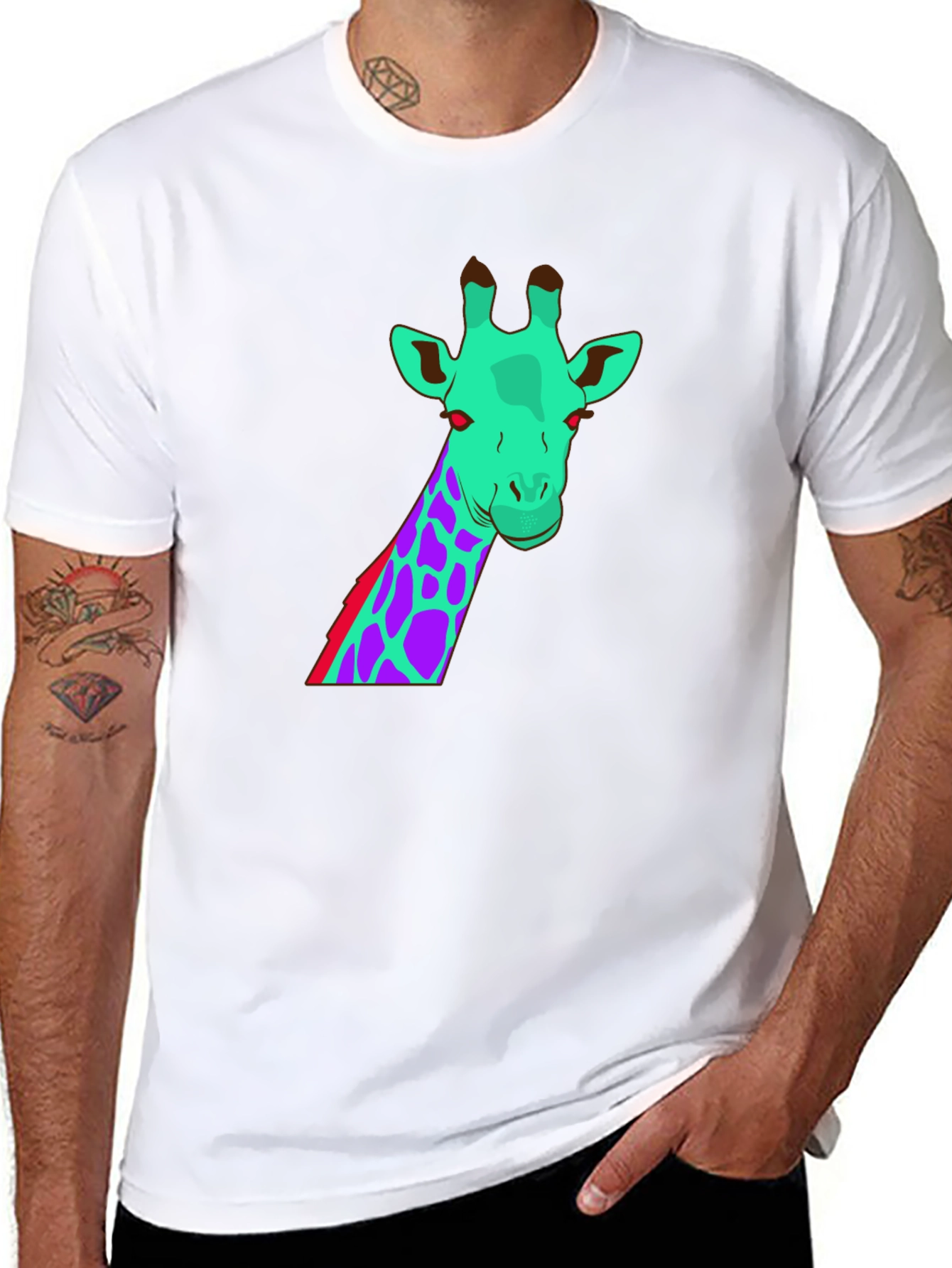 Funky Giraffe Graphic Tee - Unique Design