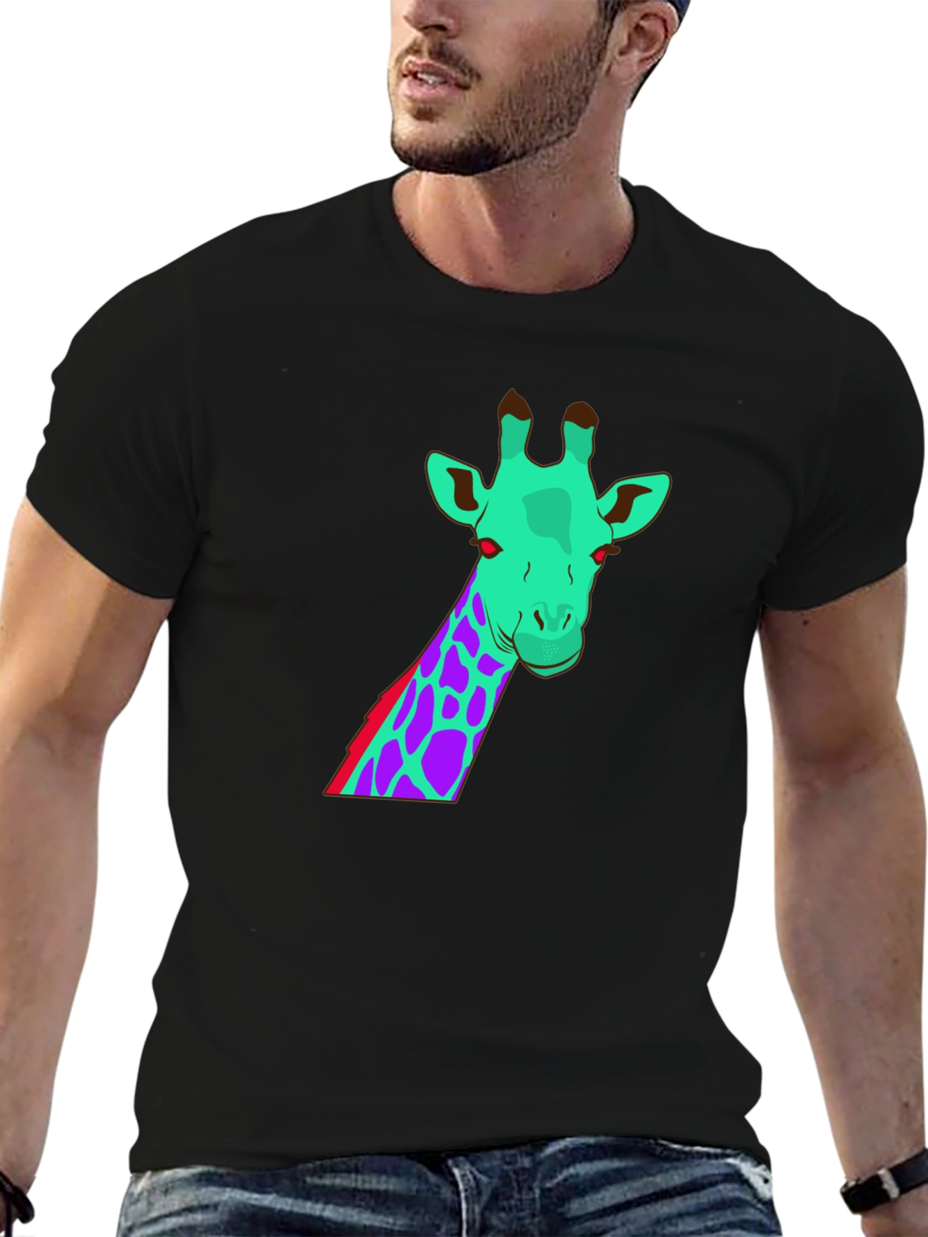 Funky Giraffe Graphic Tee - Unique Design