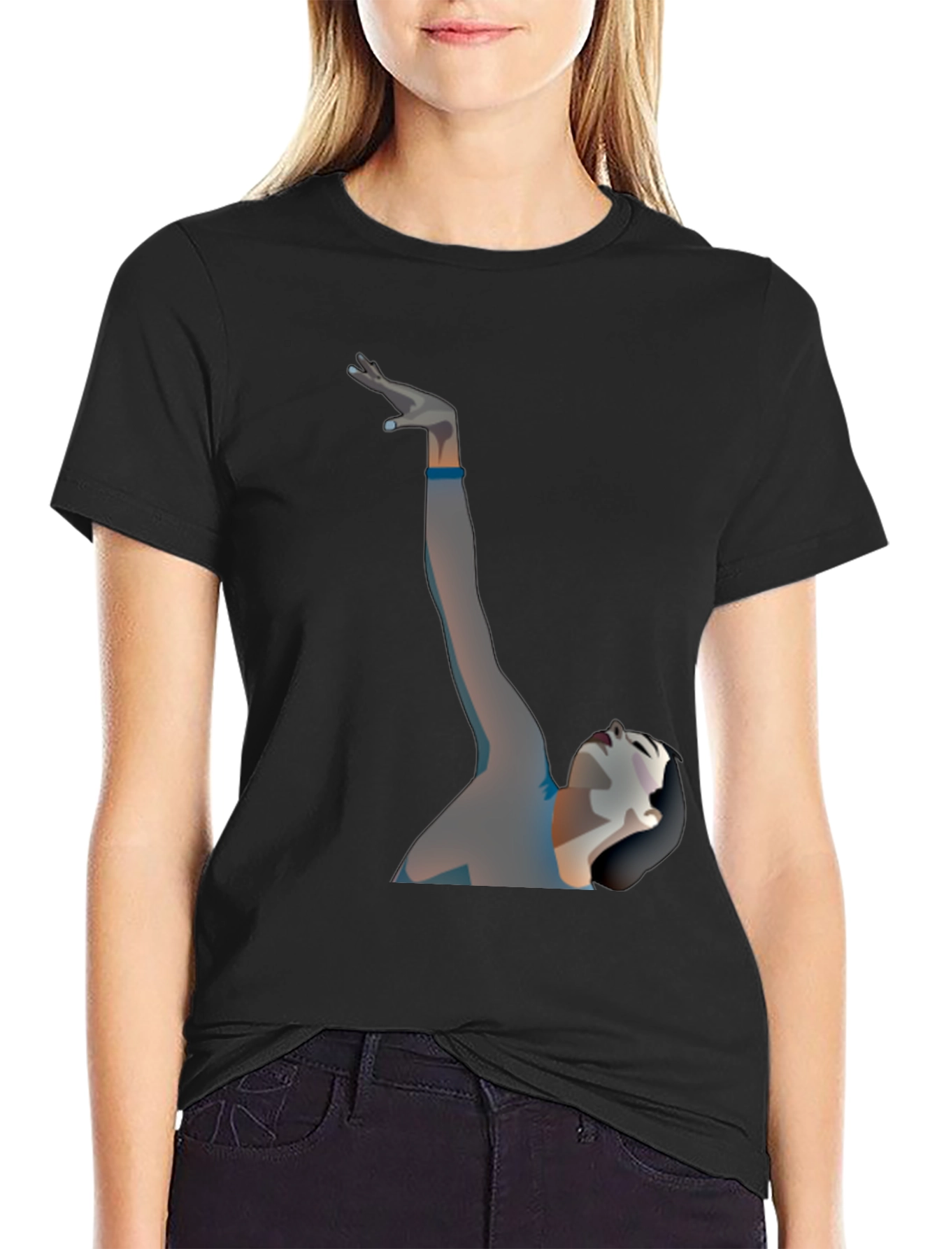 Stylish Black Graphic Tee - Artistic Design