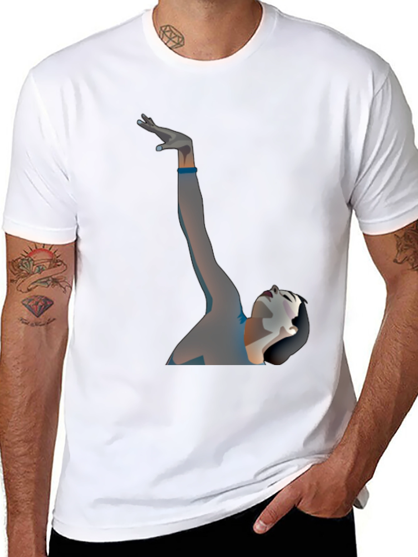 Stylish Black Graphic Tee - Artistic Design