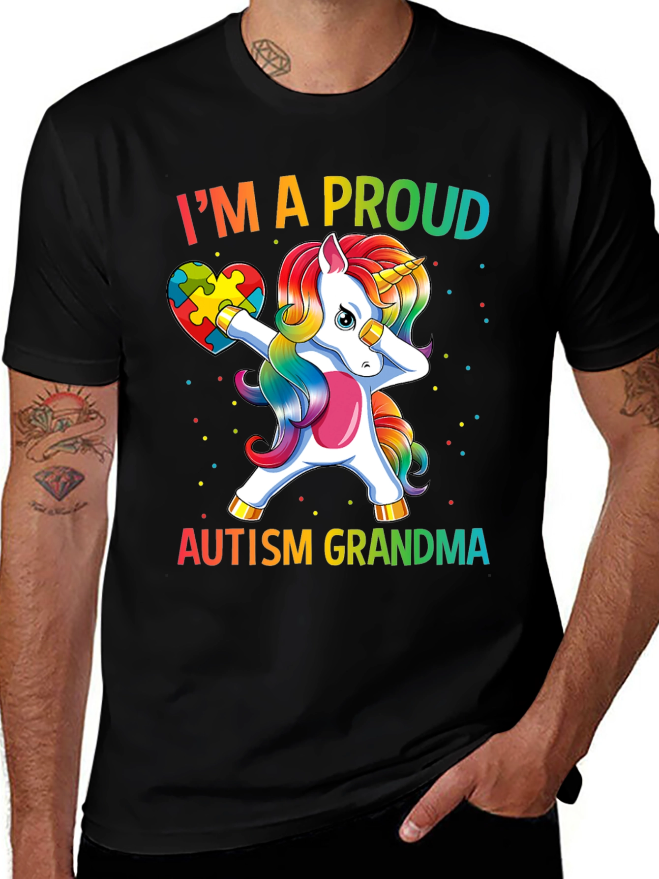 Proud Autism Grandma Unicorn T-Shirt