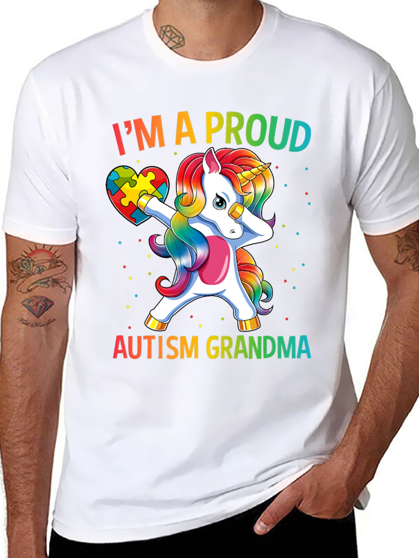 Proud Autism Grandma Unicorn T-Shirt