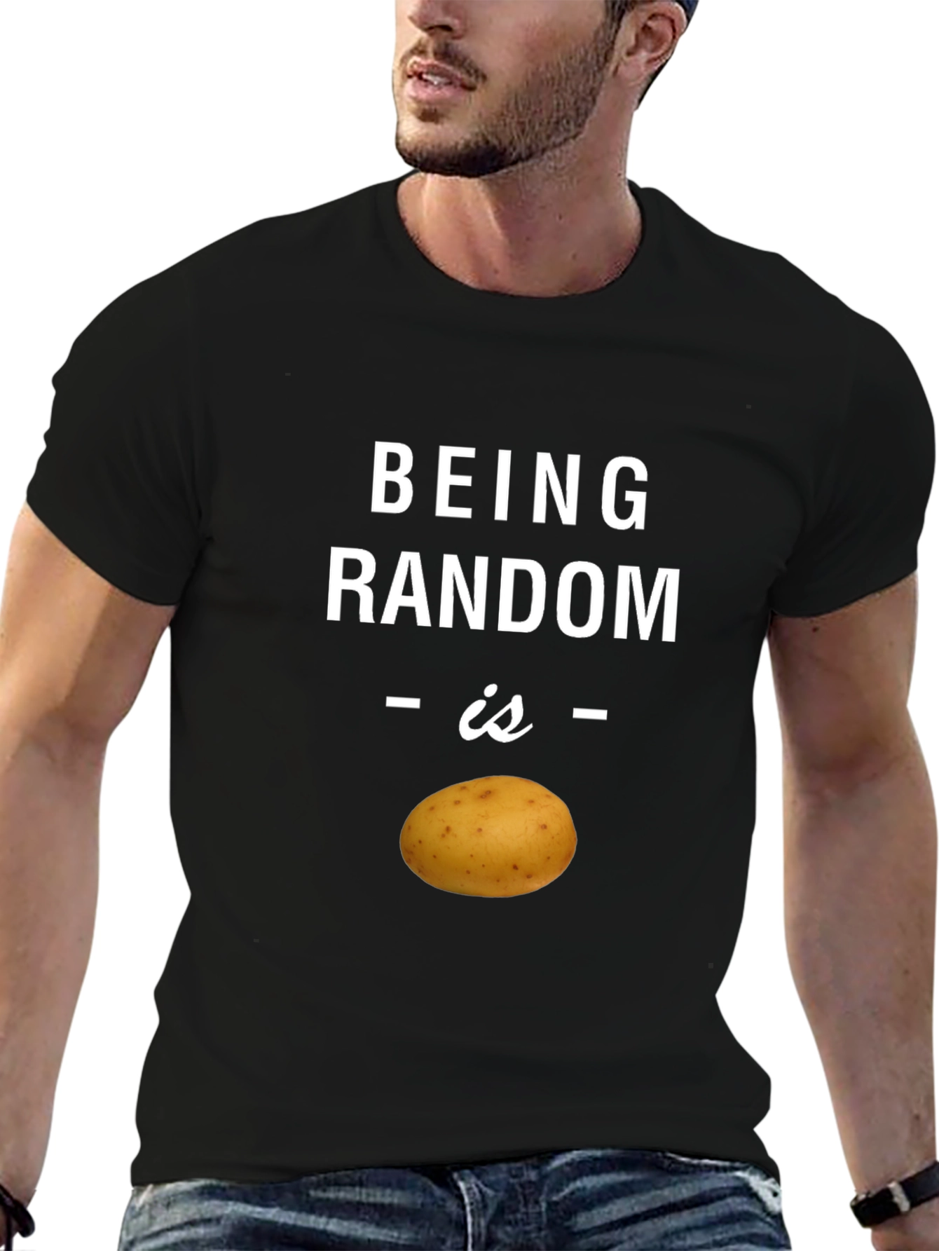 Random Potato Graphic T-Shirt - Quirky Humor Tee
