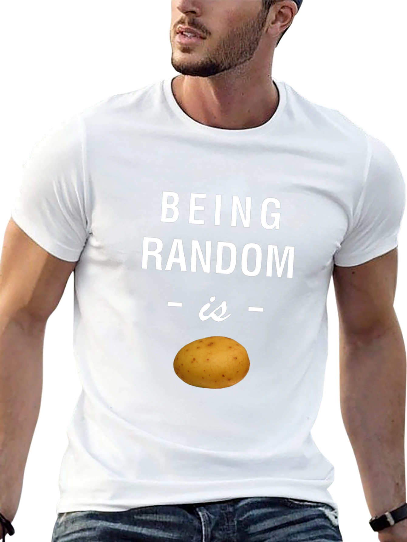 Random Potato Graphic T-Shirt - Quirky Humor Tee