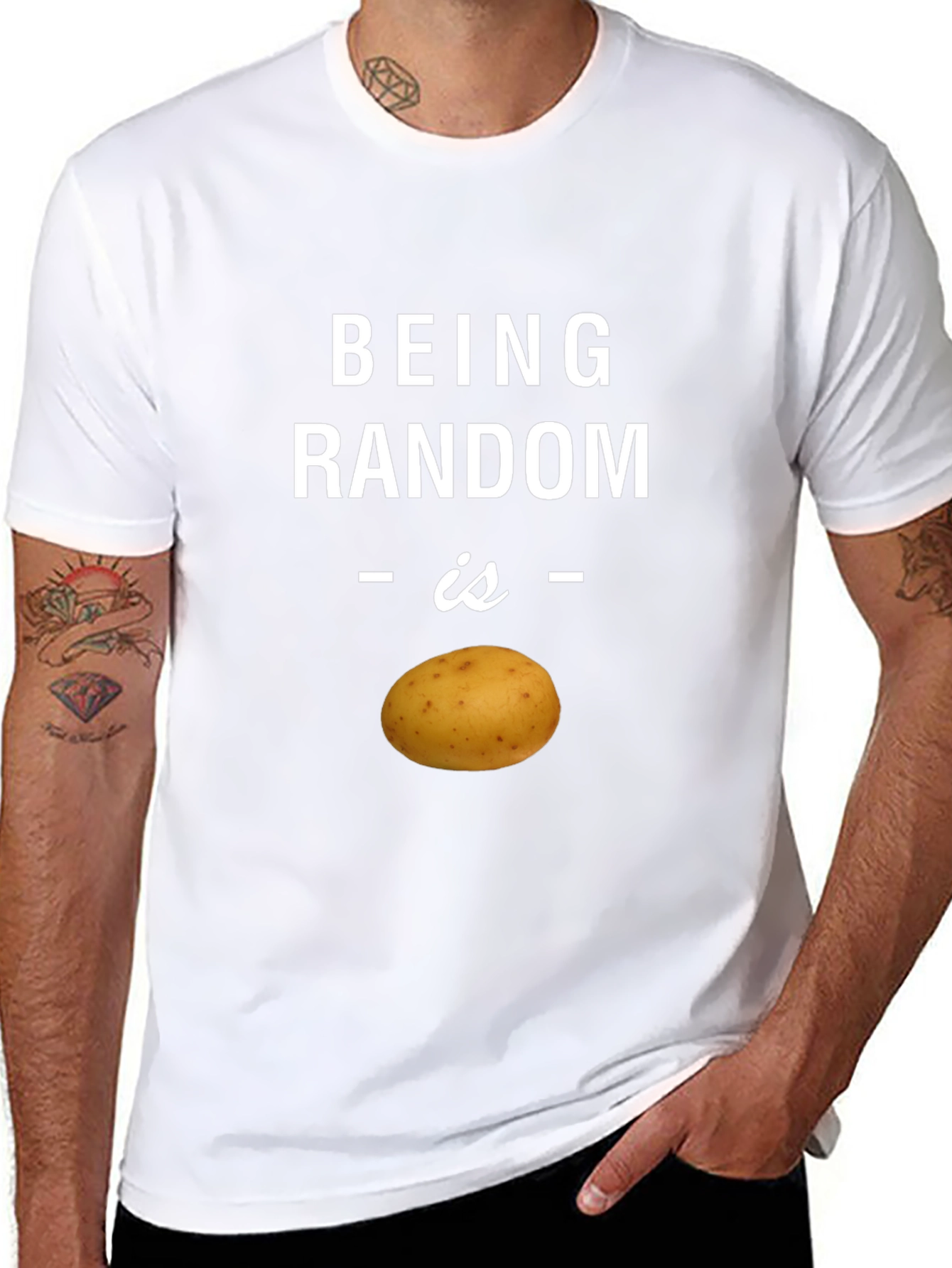 Random Potato Graphic T-Shirt - Quirky Humor Tee