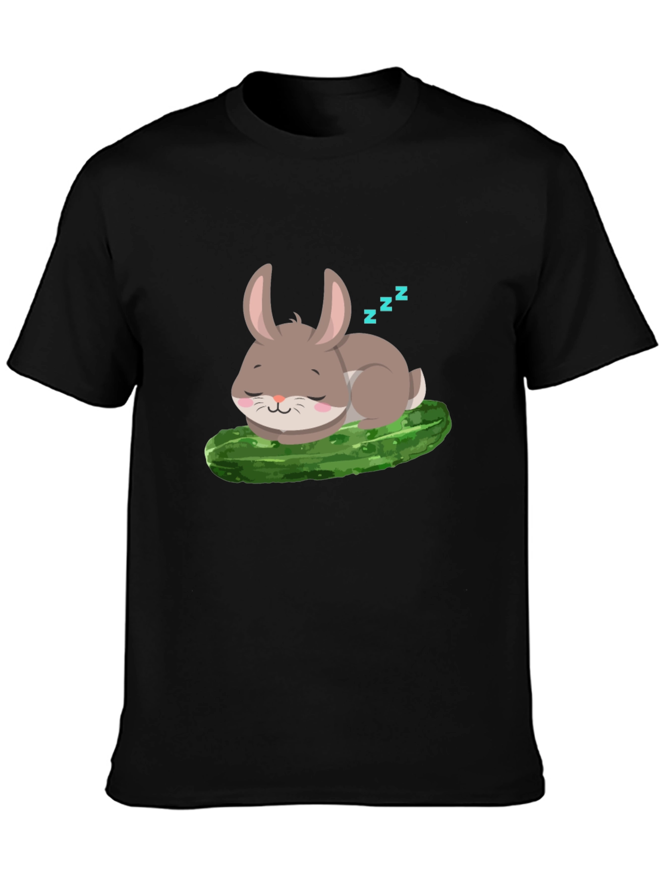 Cute Bunny Sleeping on Pickle - Unisex T-Shirt