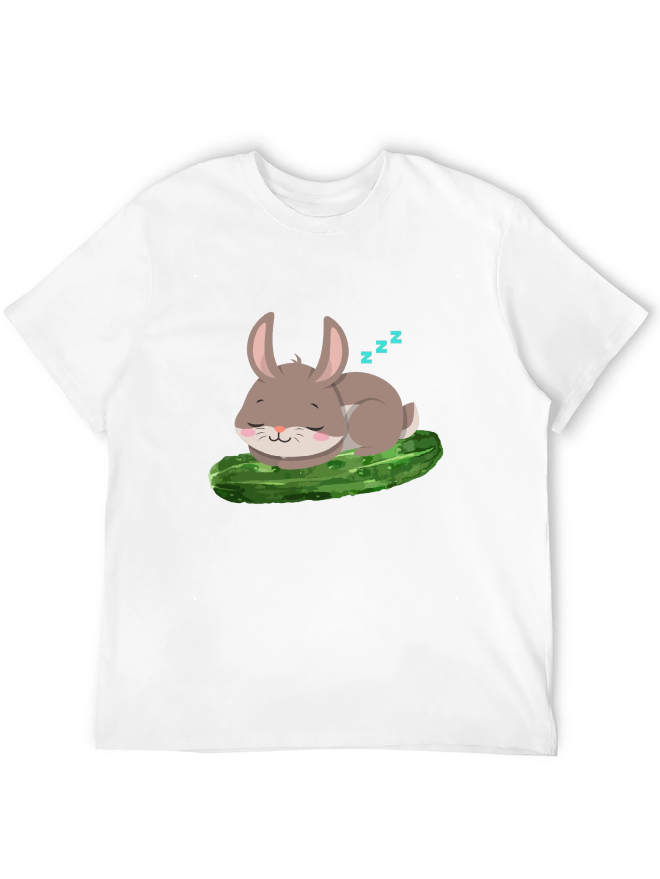 Cute Bunny Sleeping on Pickle - Unisex T-Shirt
