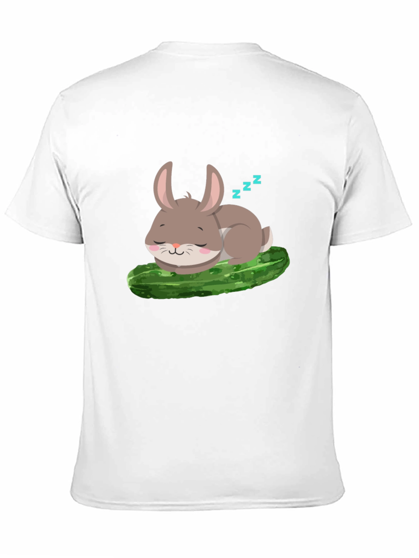 Cute Bunny Sleeping on Pickle - Unisex T-Shirt