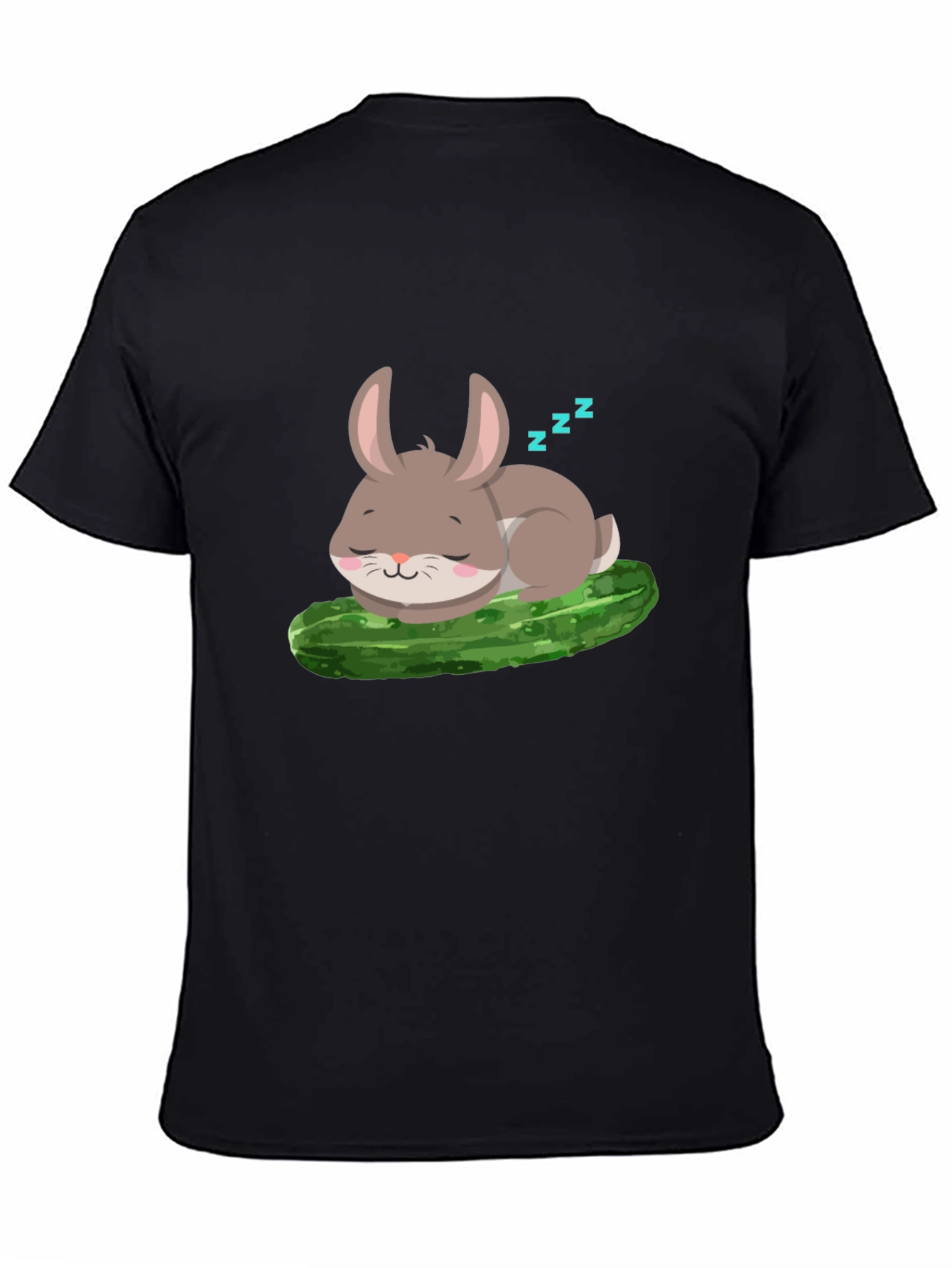 Cute Bunny Sleeping on Pickle - Unisex T-Shirt