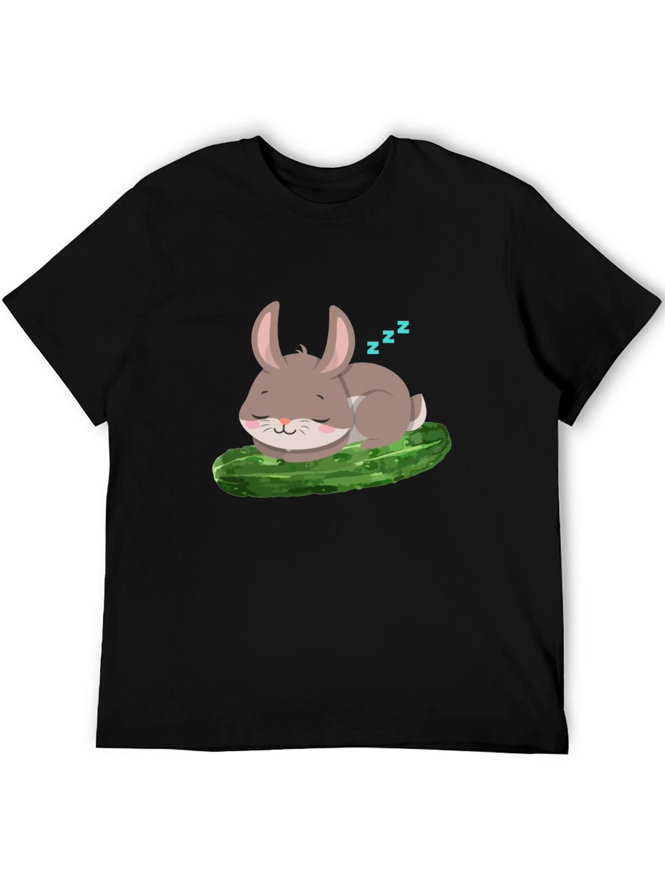 Cute Bunny Sleeping on Pickle - Unisex T-Shirt