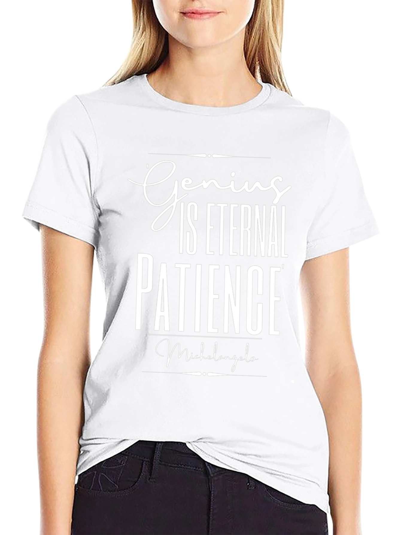 Genius is Eternal Patience T-Shirt - Michelangelo Quote