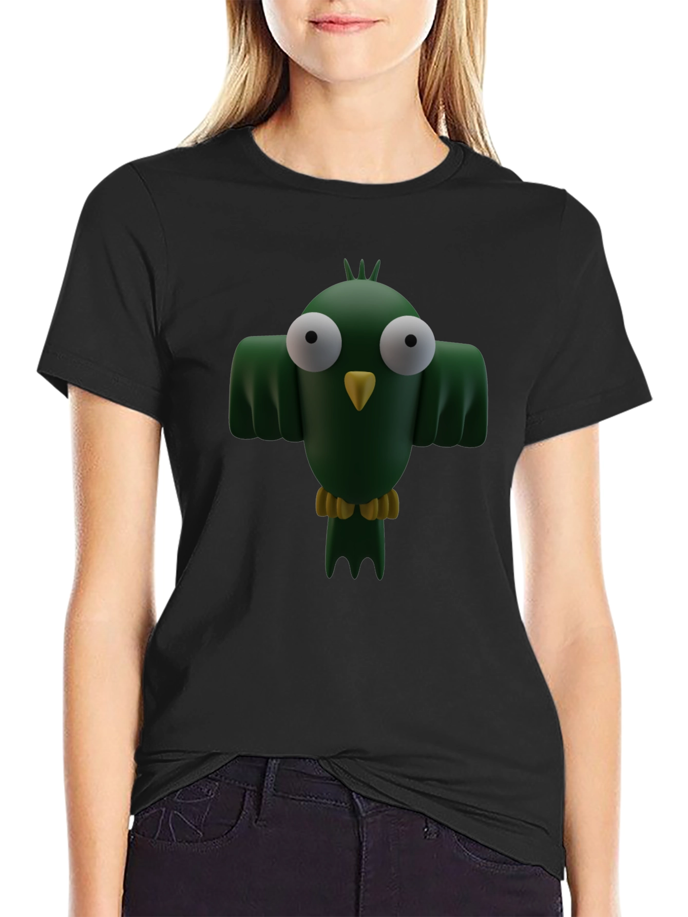 Cartoon Bird Graphic T-Shirt - Funny Animal Tee