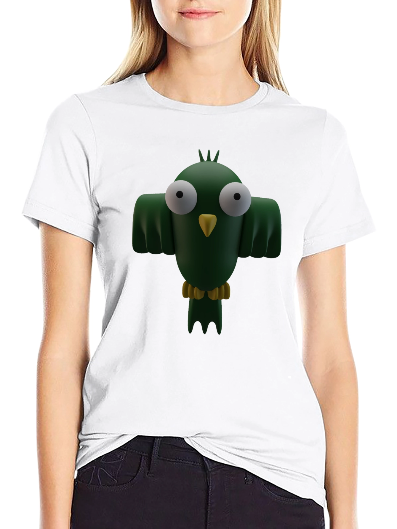Cartoon Bird Graphic T-Shirt - Funny Animal Tee