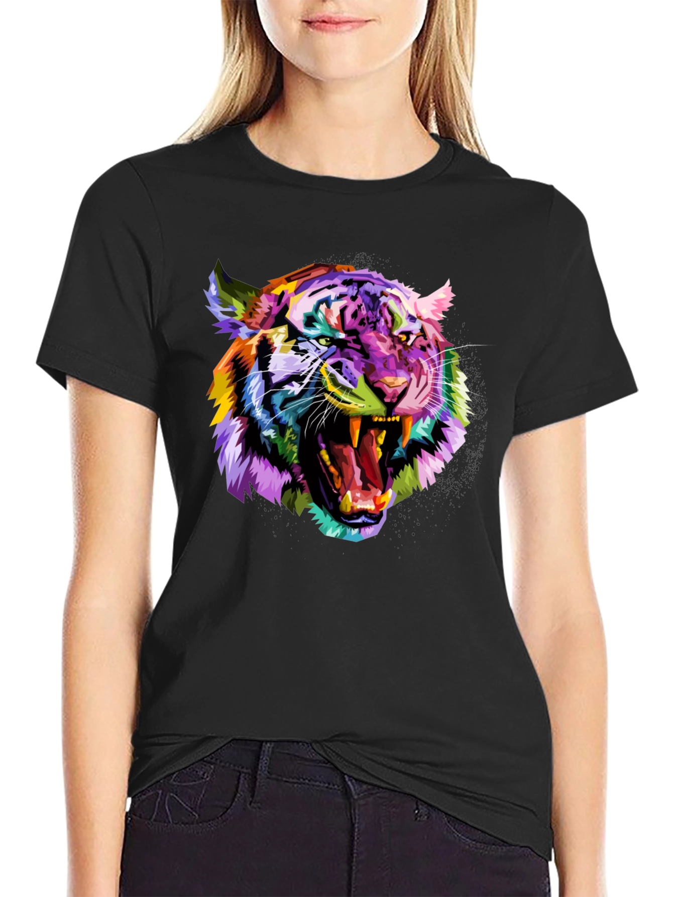 Vibrant Tiger Graphic Tee - Bold Mens T-Shirt