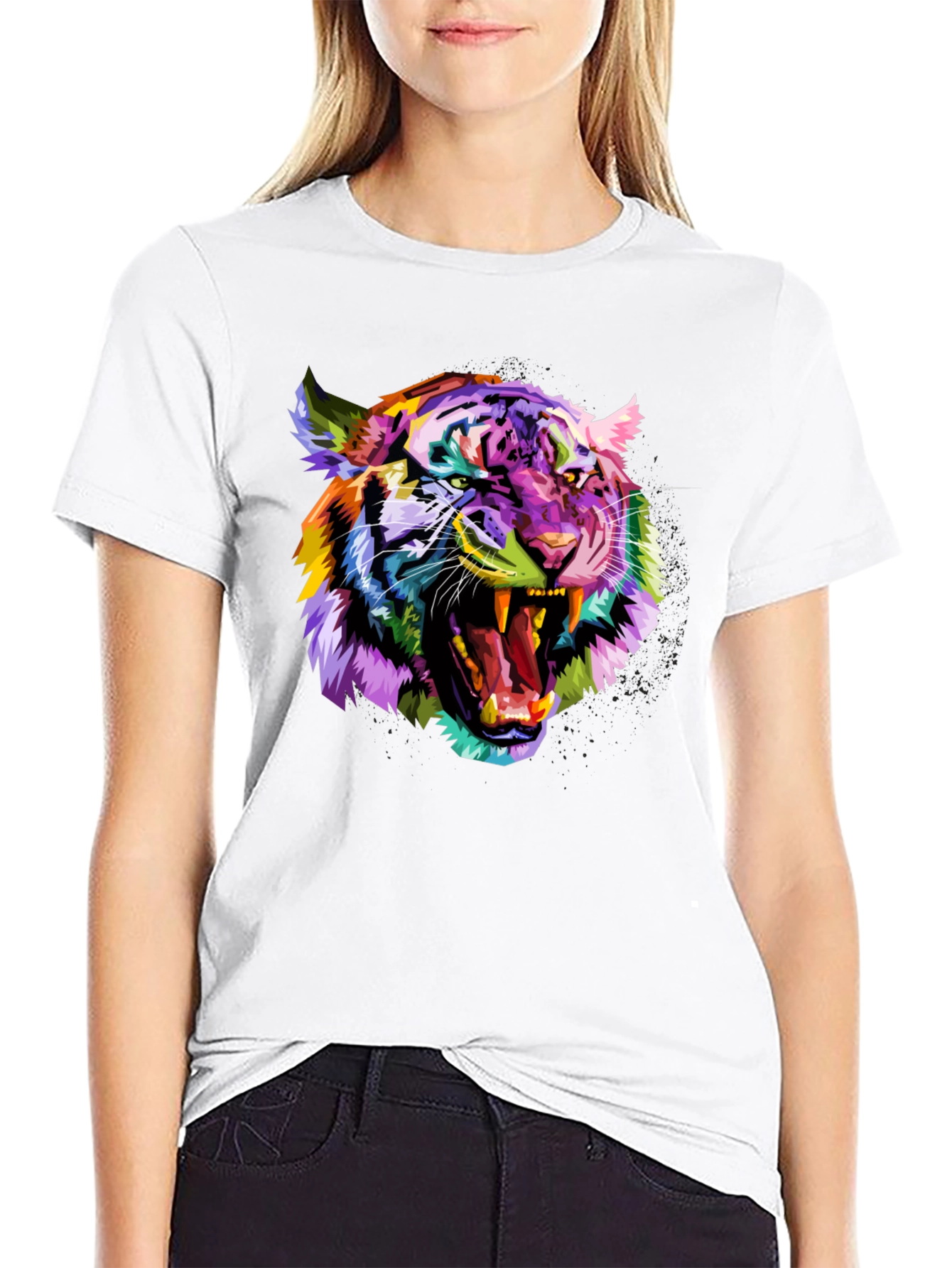 Vibrant Tiger Graphic Tee - Bold Mens T-Shirt