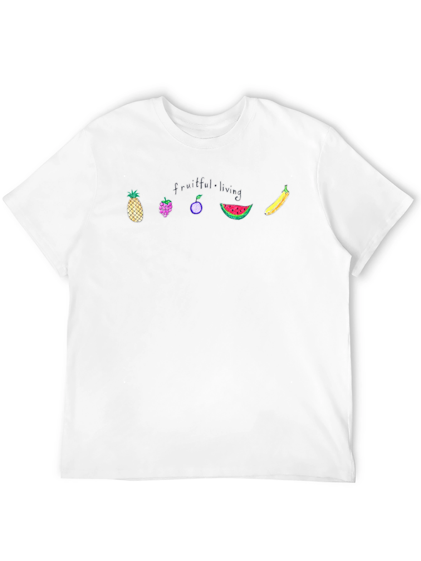 Fruitful Living Graphic Tee - Black Casual T-Shirt