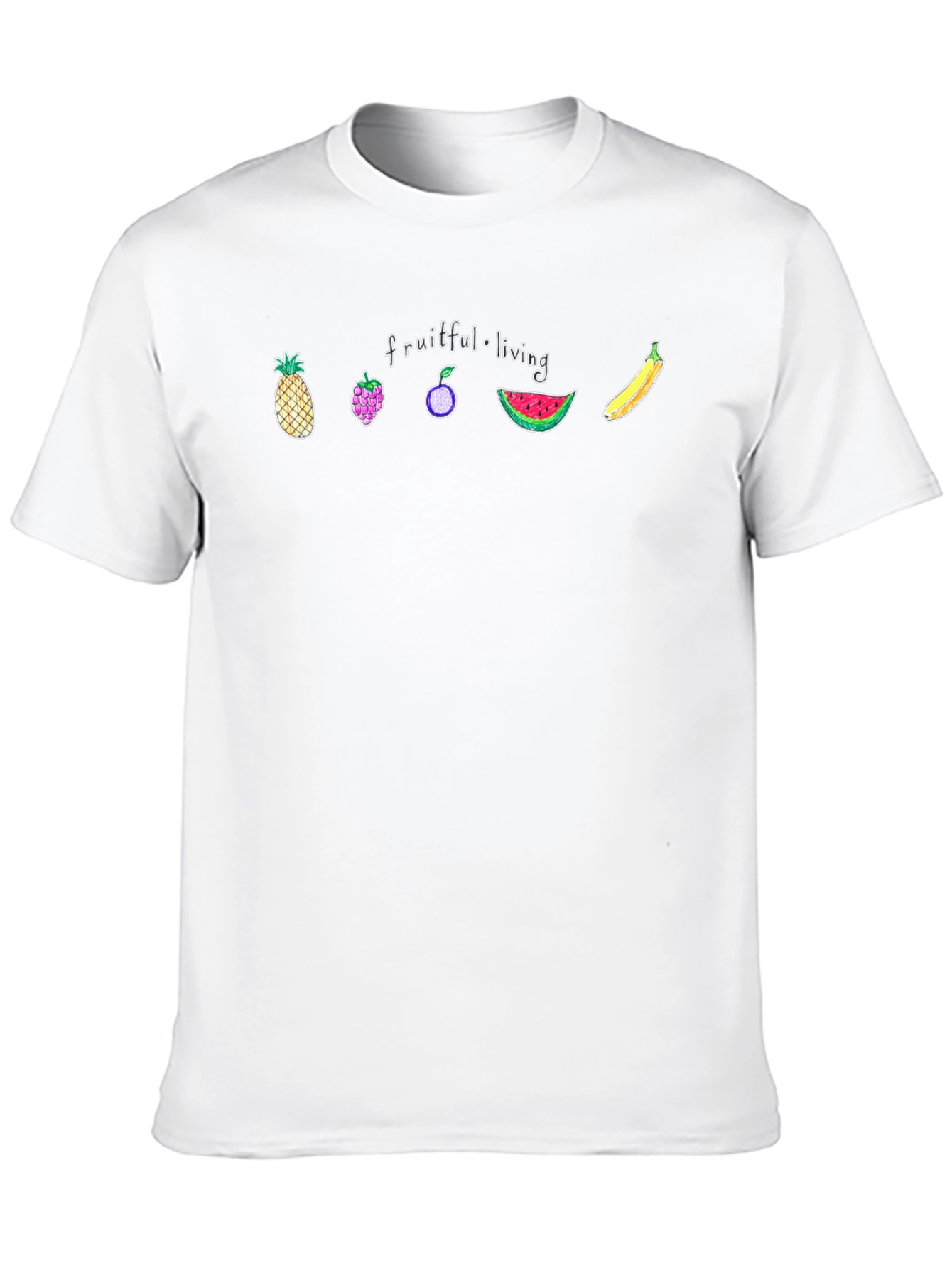Fruitful Living Graphic Tee - Black Casual T-Shirt