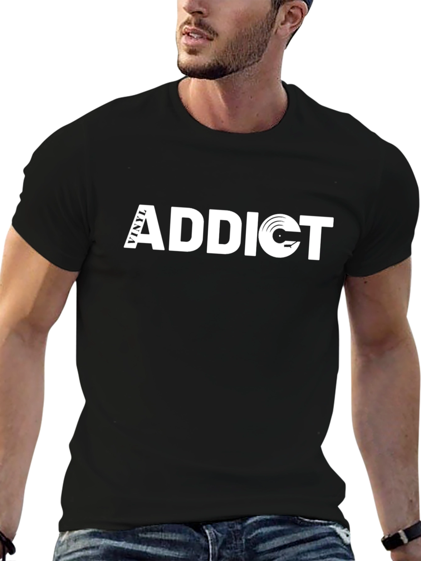 Vinyl Addict Graphic T-Shirt - Music Lover Tee