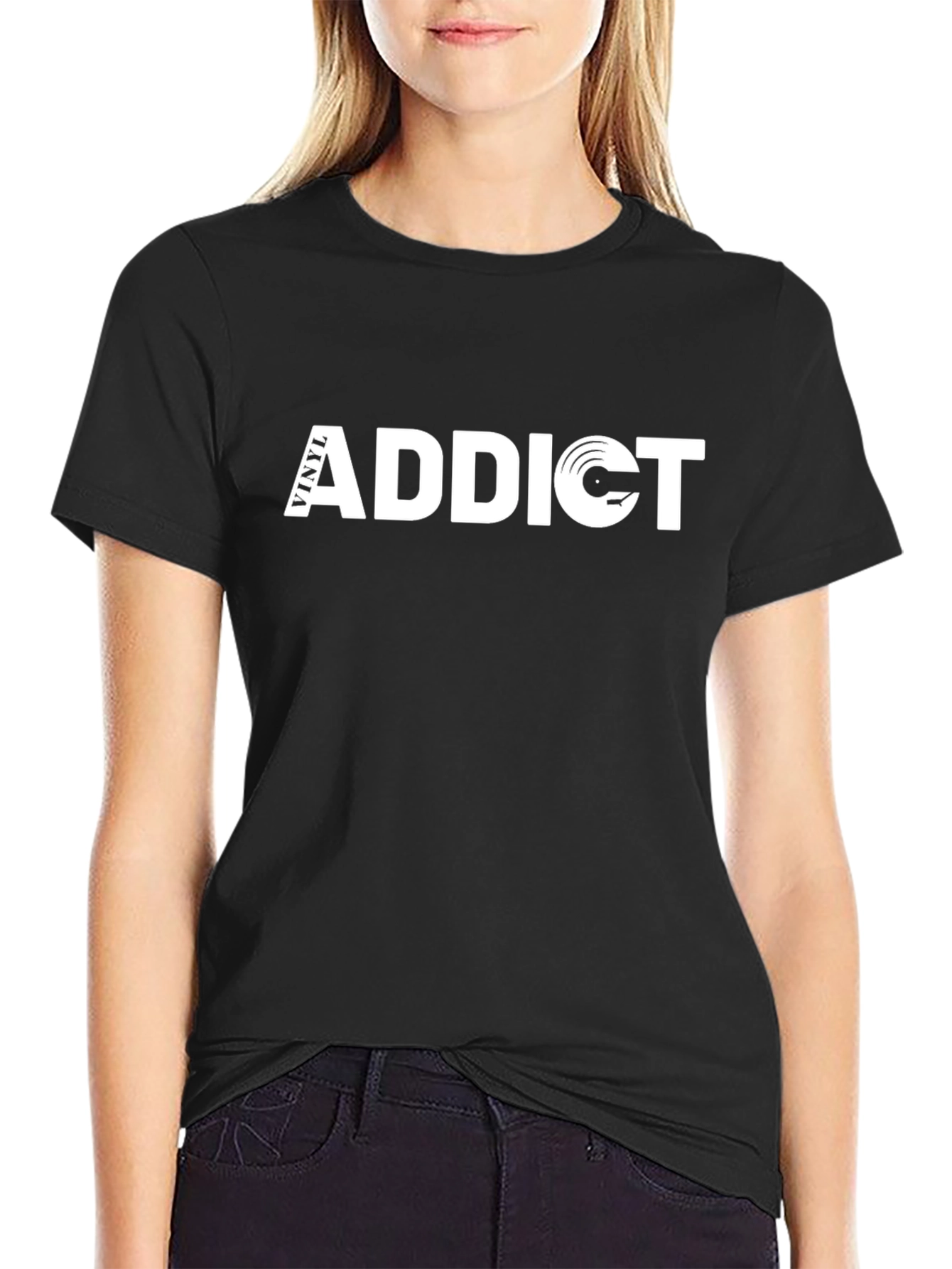 Vinyl Addict Graphic T-Shirt - Music Lover Tee