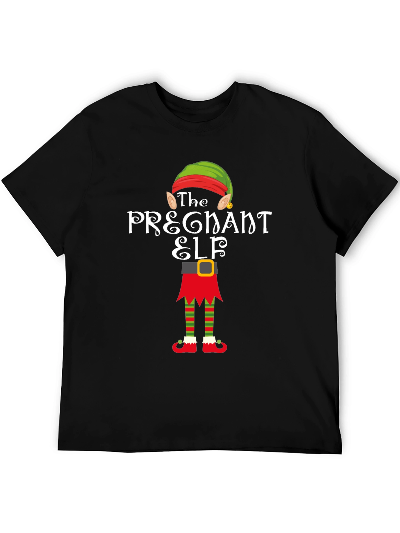 Pregnant Elf Holiday T-Shirt - Festive Christmas Apparel