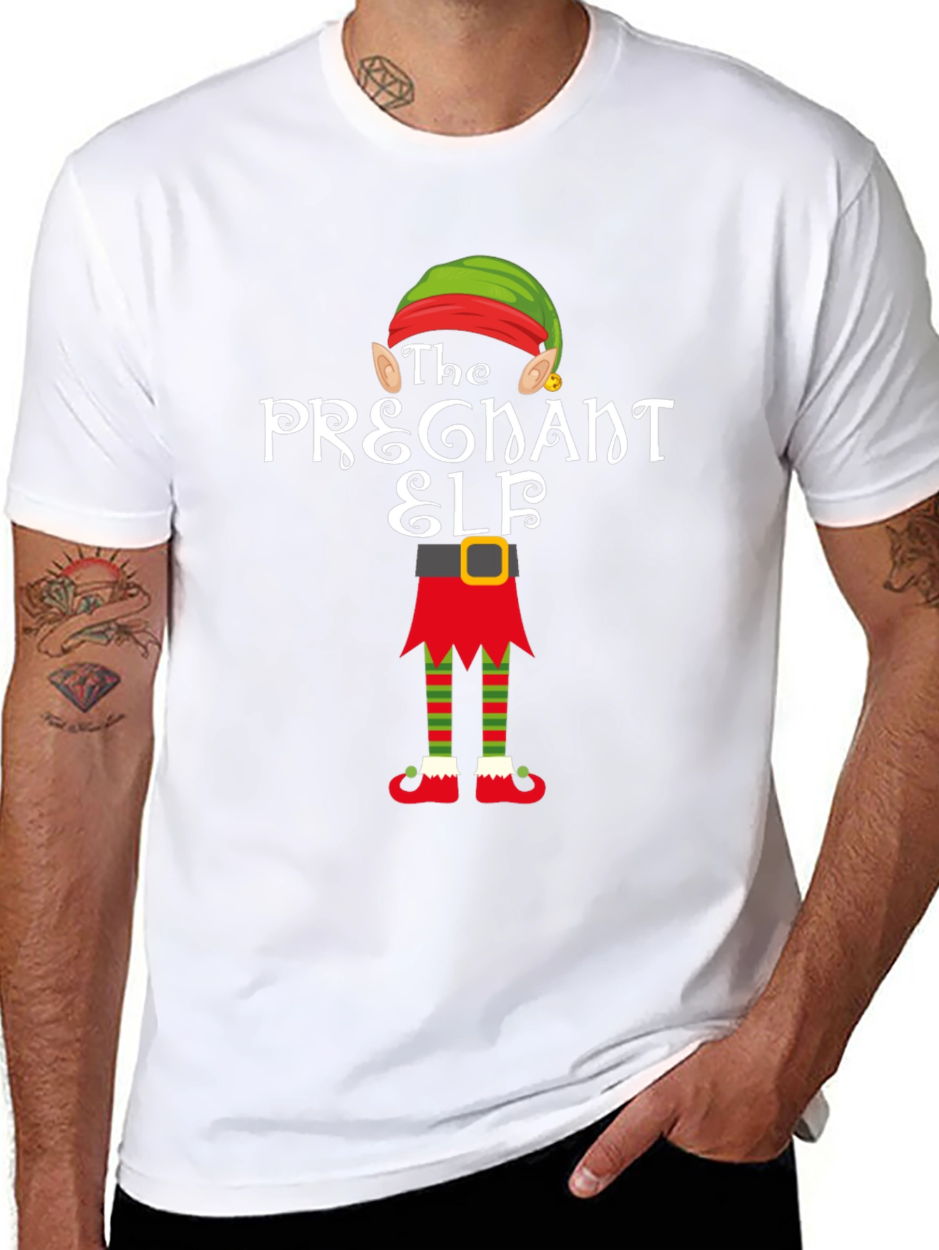 Pregnant Elf Holiday T-Shirt - Festive Christmas Apparel