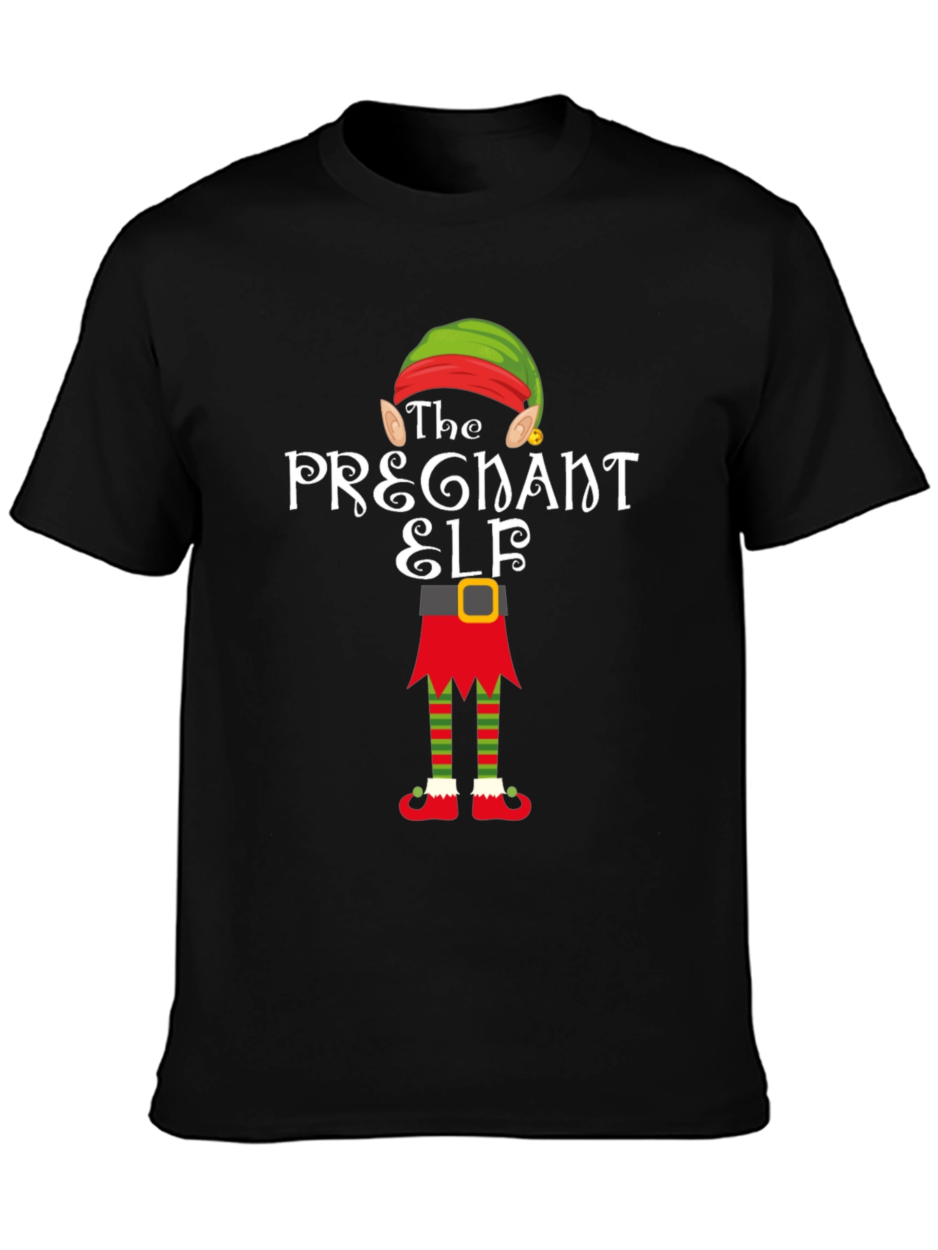 Pregnant Elf Holiday T-Shirt - Festive Christmas Apparel