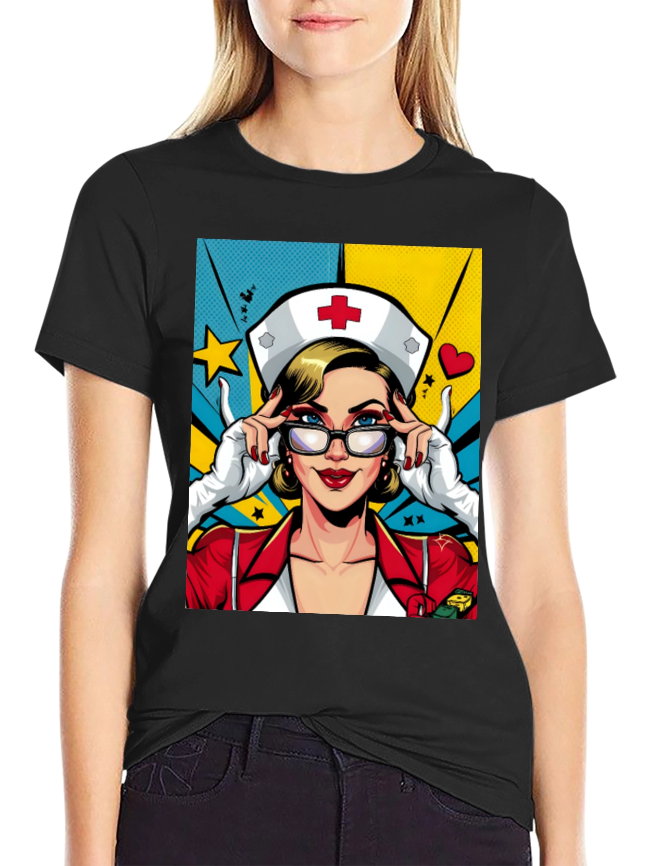 Pop Art Nurse T-Shirt - Novelty Graphic Tee